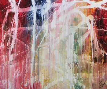 Buntes Acrylbild abstrakt modern mit vielen Farben zeitgenössisch