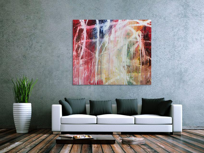 Buntes Acrylbild abstrakt modern mit vielen Farben zeitgenössisch