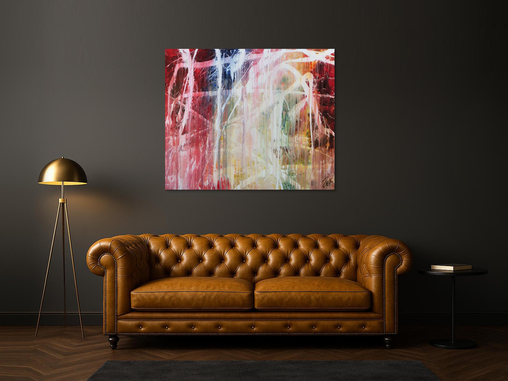 Buntes Acrylbild abstrakt modern mit vielen Farben zeitgenössisch