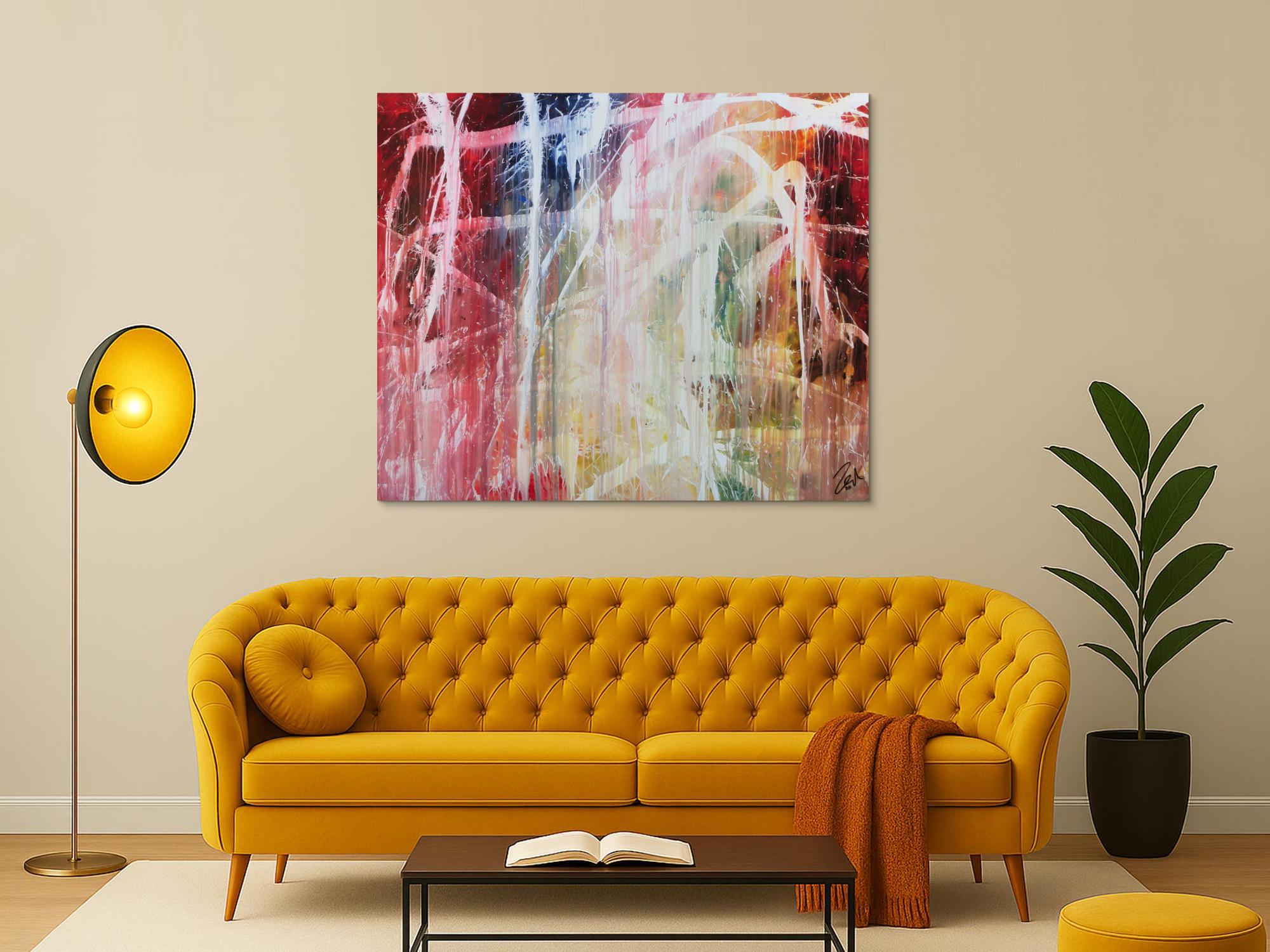 Buntes Acrylbild abstrakt modern mit vielen Farben zeitgenössisch