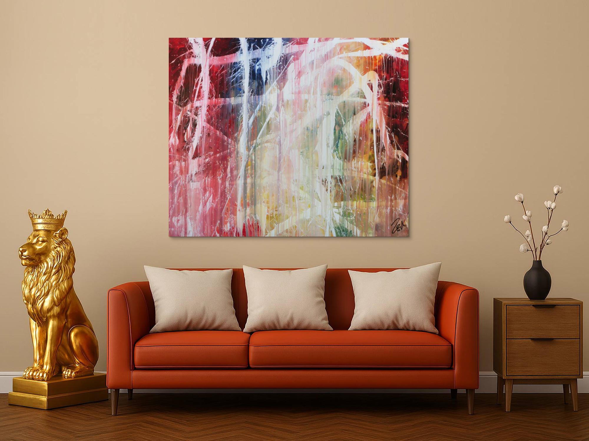 Buntes Acrylbild abstrakt modern mit vielen Farben zeitgenössisch