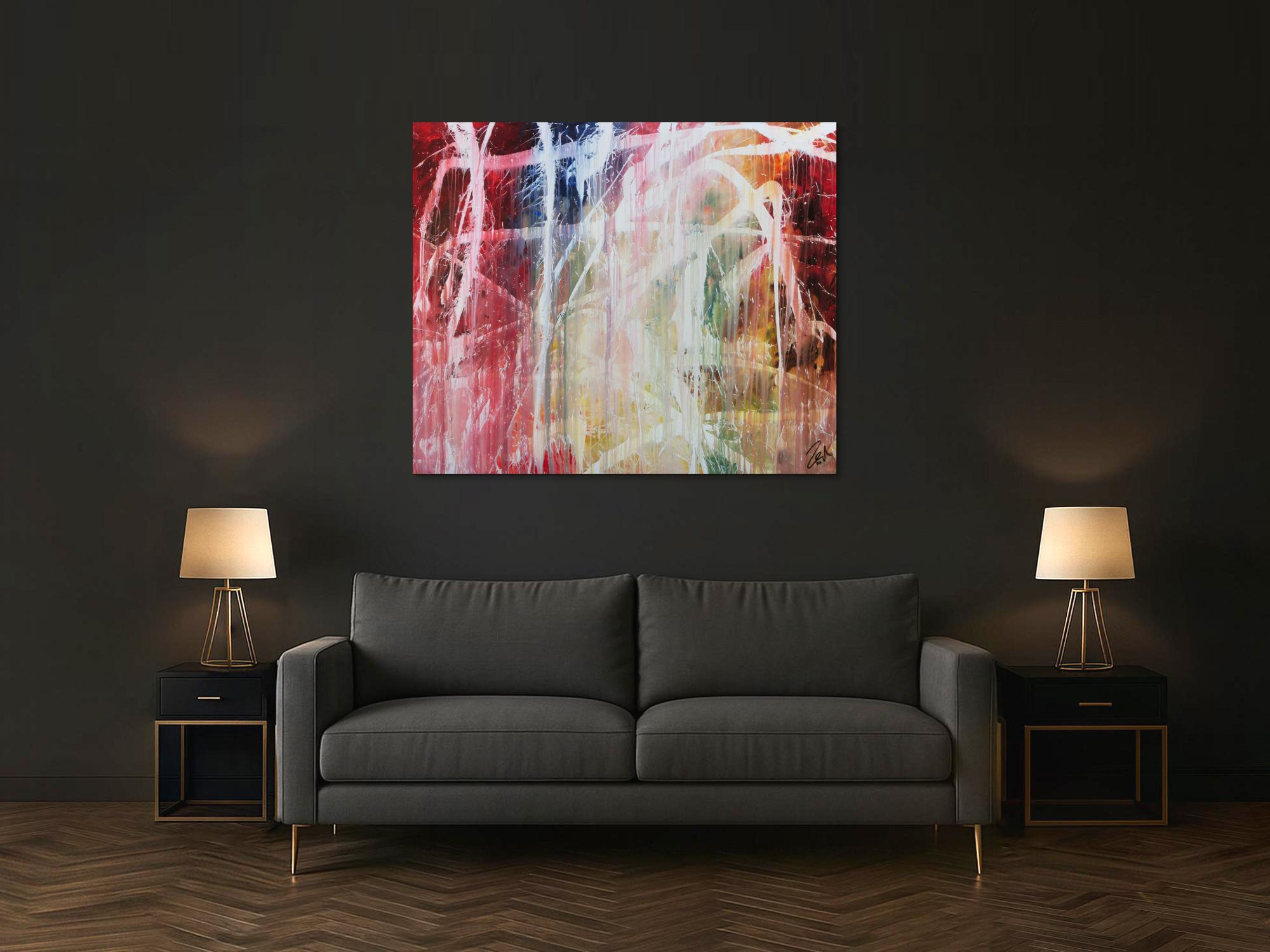 Buntes Acrylbild abstrakt modern mit vielen Farben zeitgenössisch