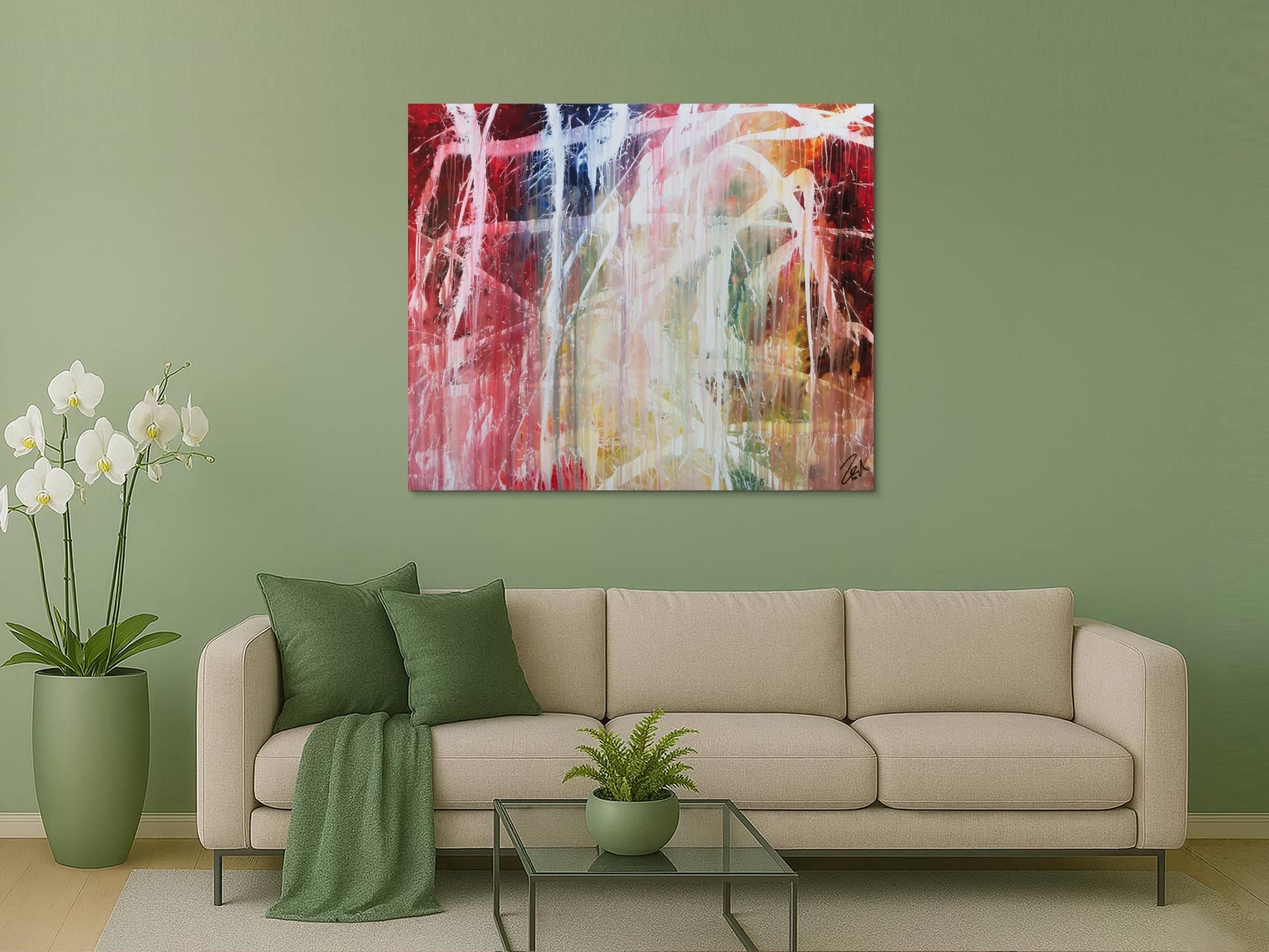 Buntes Acrylbild abstrakt modern mit vielen Farben zeitgenössisch