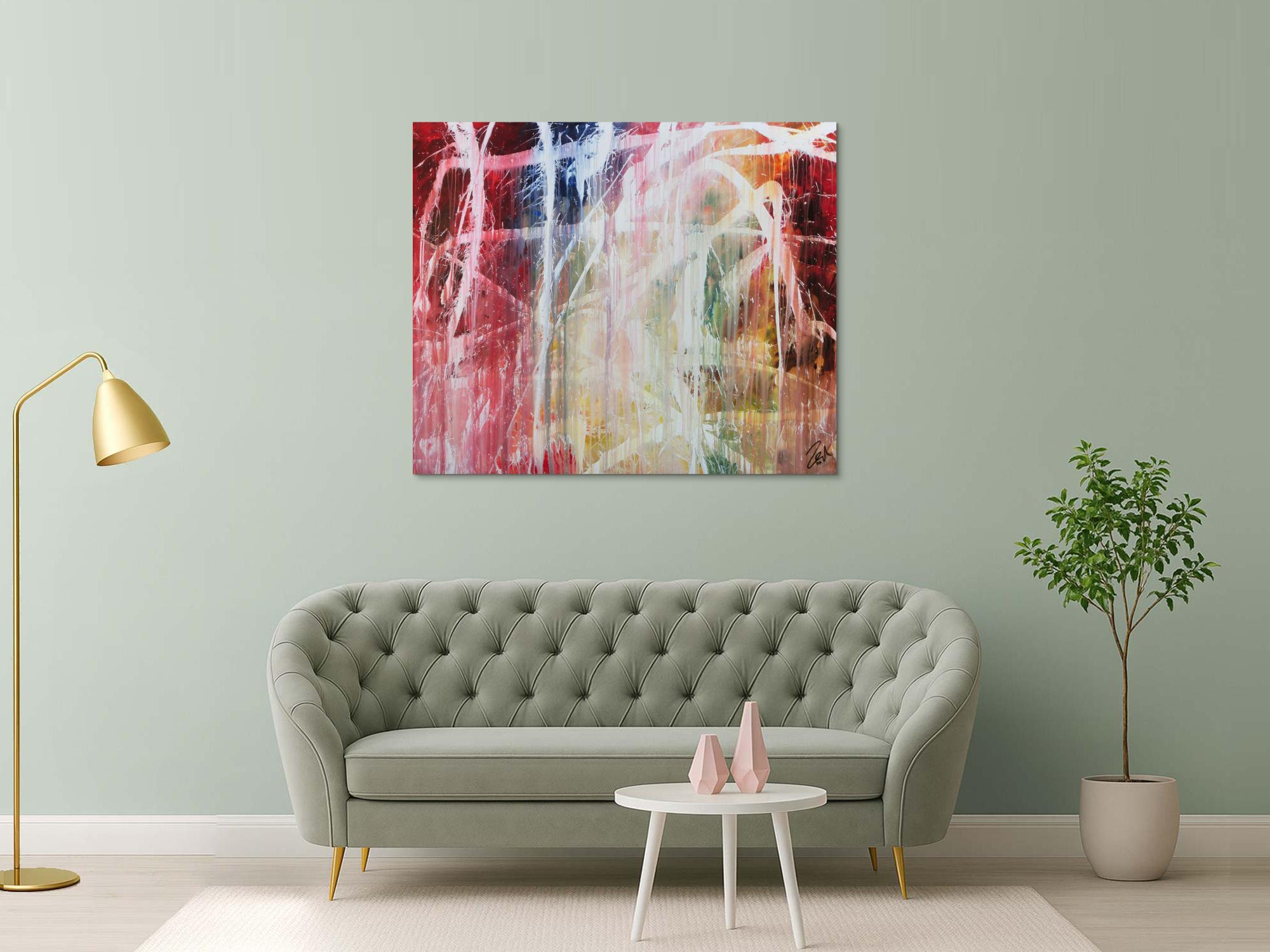 Buntes Acrylbild abstrakt modern mit vielen Farben zeitgenössisch