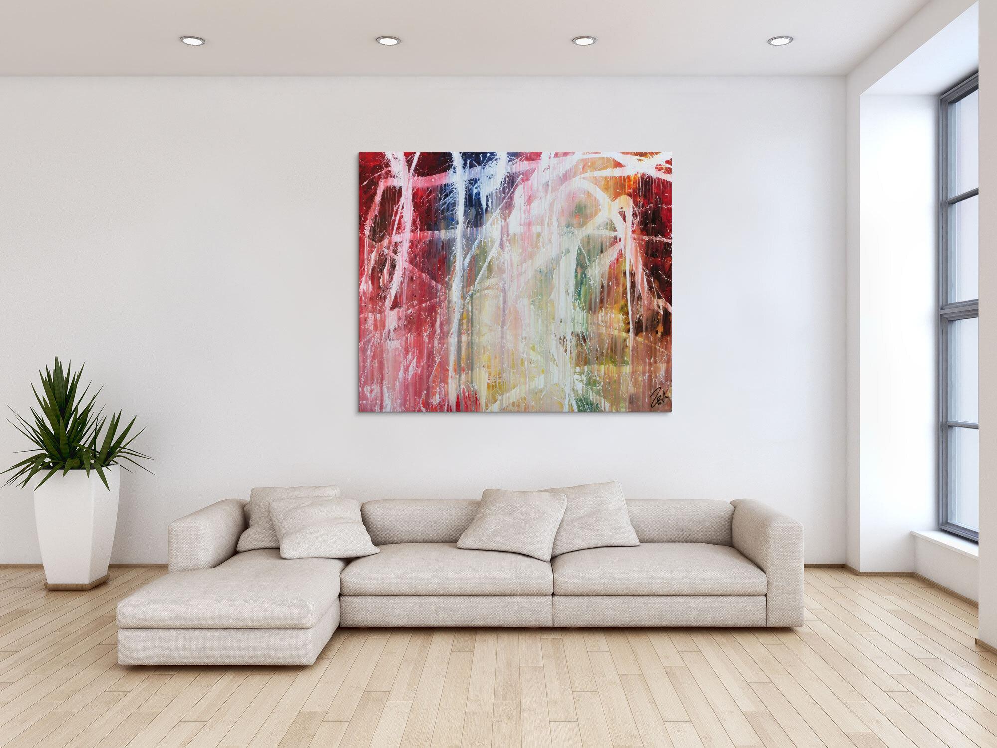 Buntes Acrylbild abstrakt modern mit vielen Farben zeitgenössisch