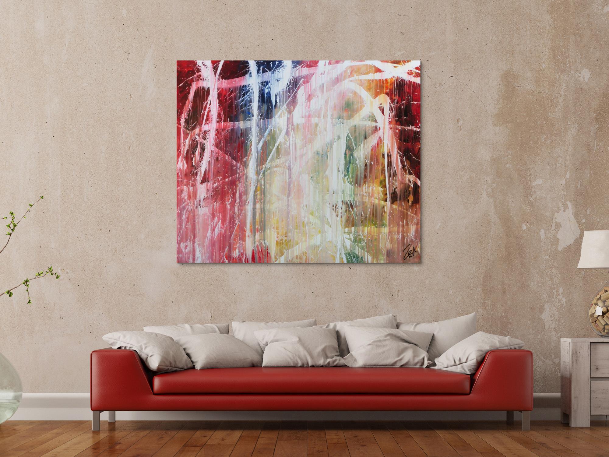 Buntes Acrylbild abstrakt modern mit vielen Farben zeitgenössisch