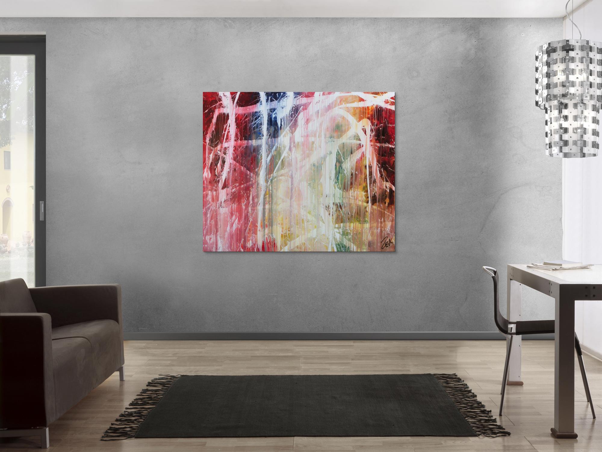 Buntes Acrylbild abstrakt modern mit vielen Farben zeitgenössisch