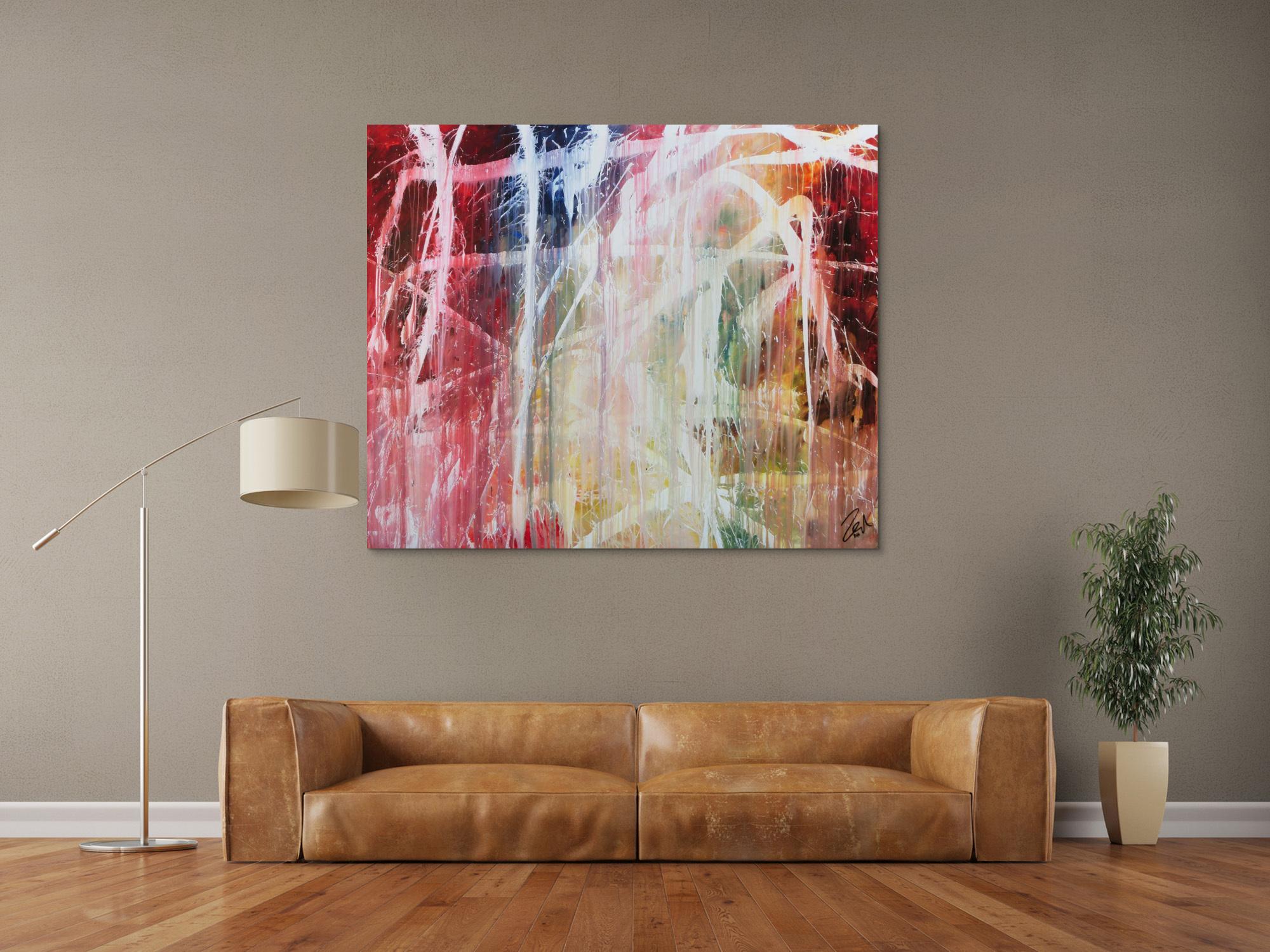 Buntes Acrylbild abstrakt modern mit vielen Farben zeitgenössisch