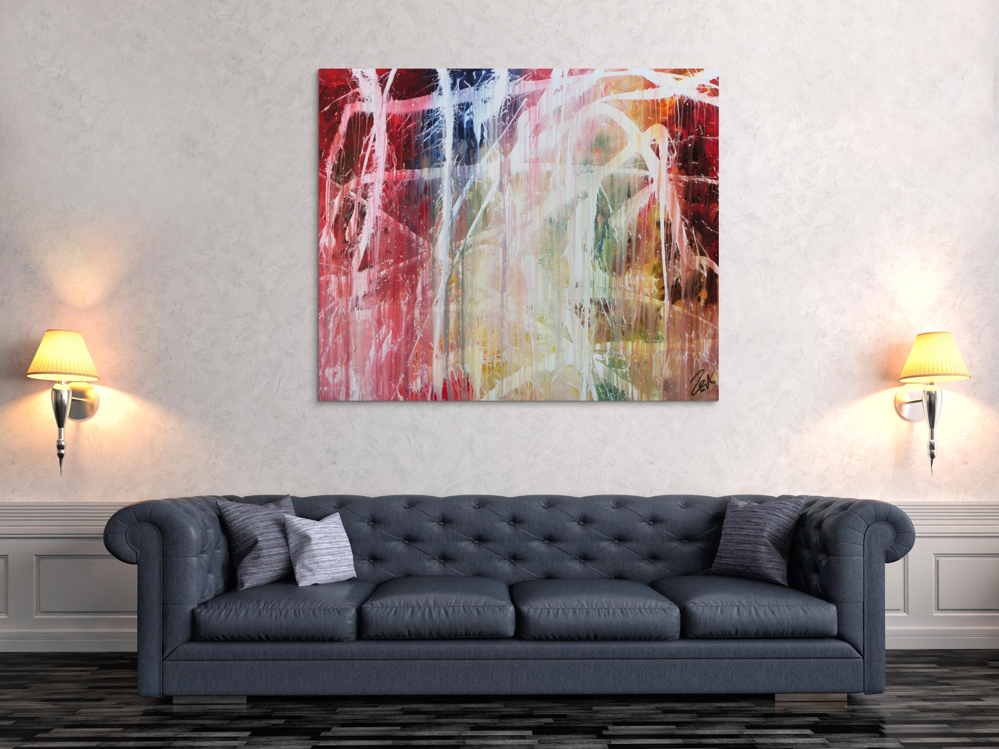 Buntes Acrylbild abstrakt modern mit vielen Farben zeitgenössisch