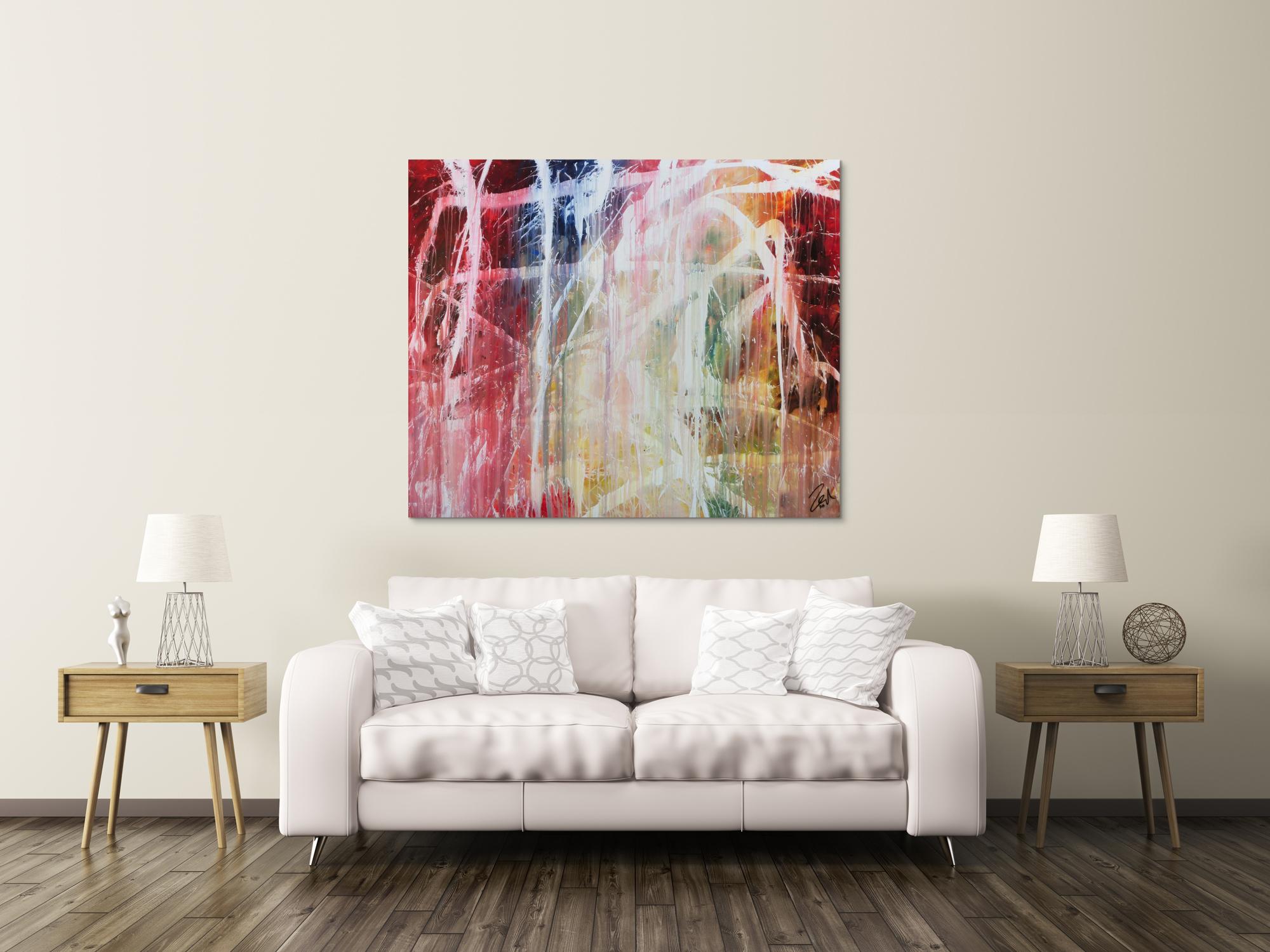 Buntes Acrylbild abstrakt modern mit vielen Farben zeitgenössisch