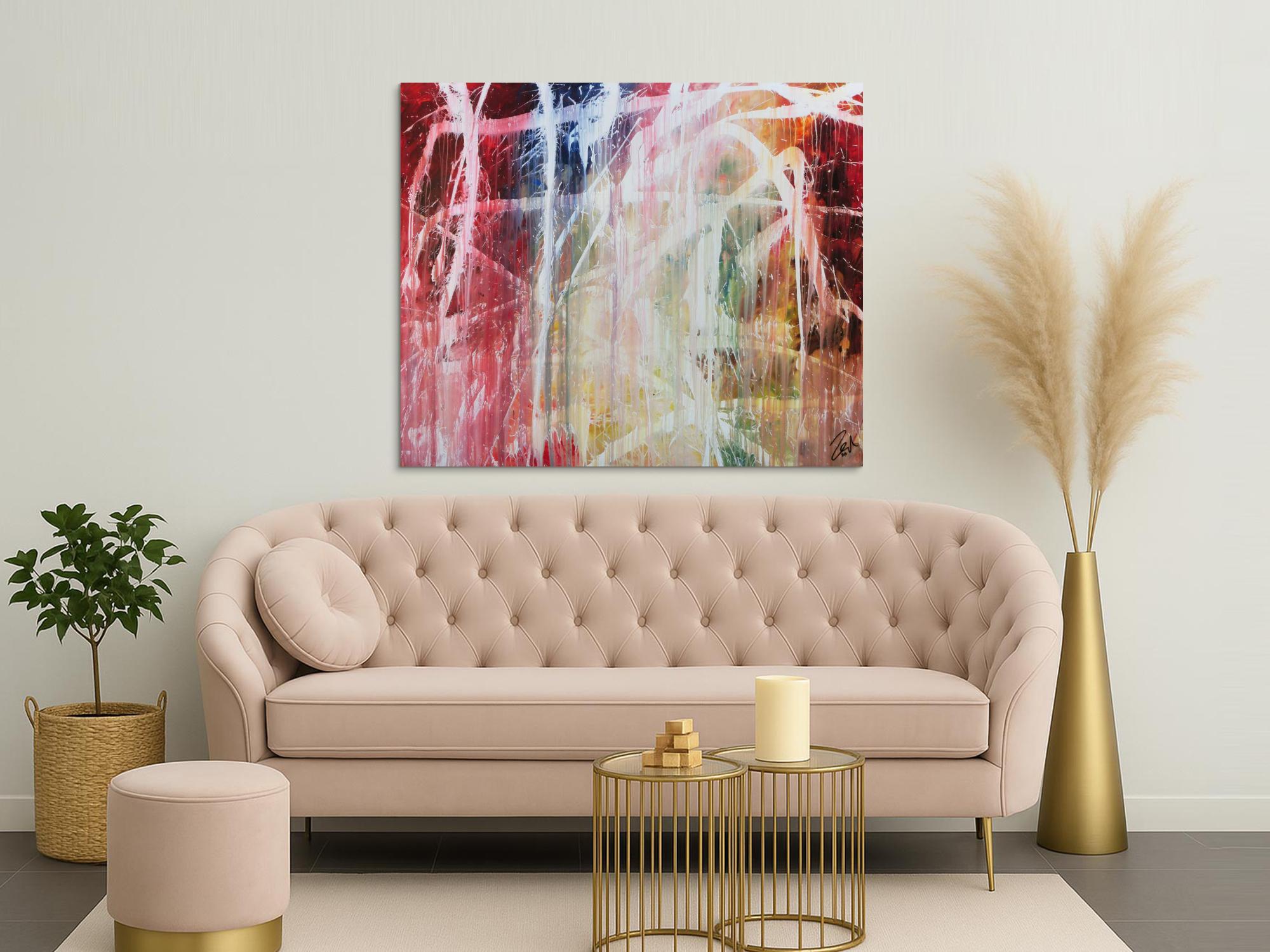 Buntes Acrylbild abstrakt modern mit vielen Farben zeitgenössisch