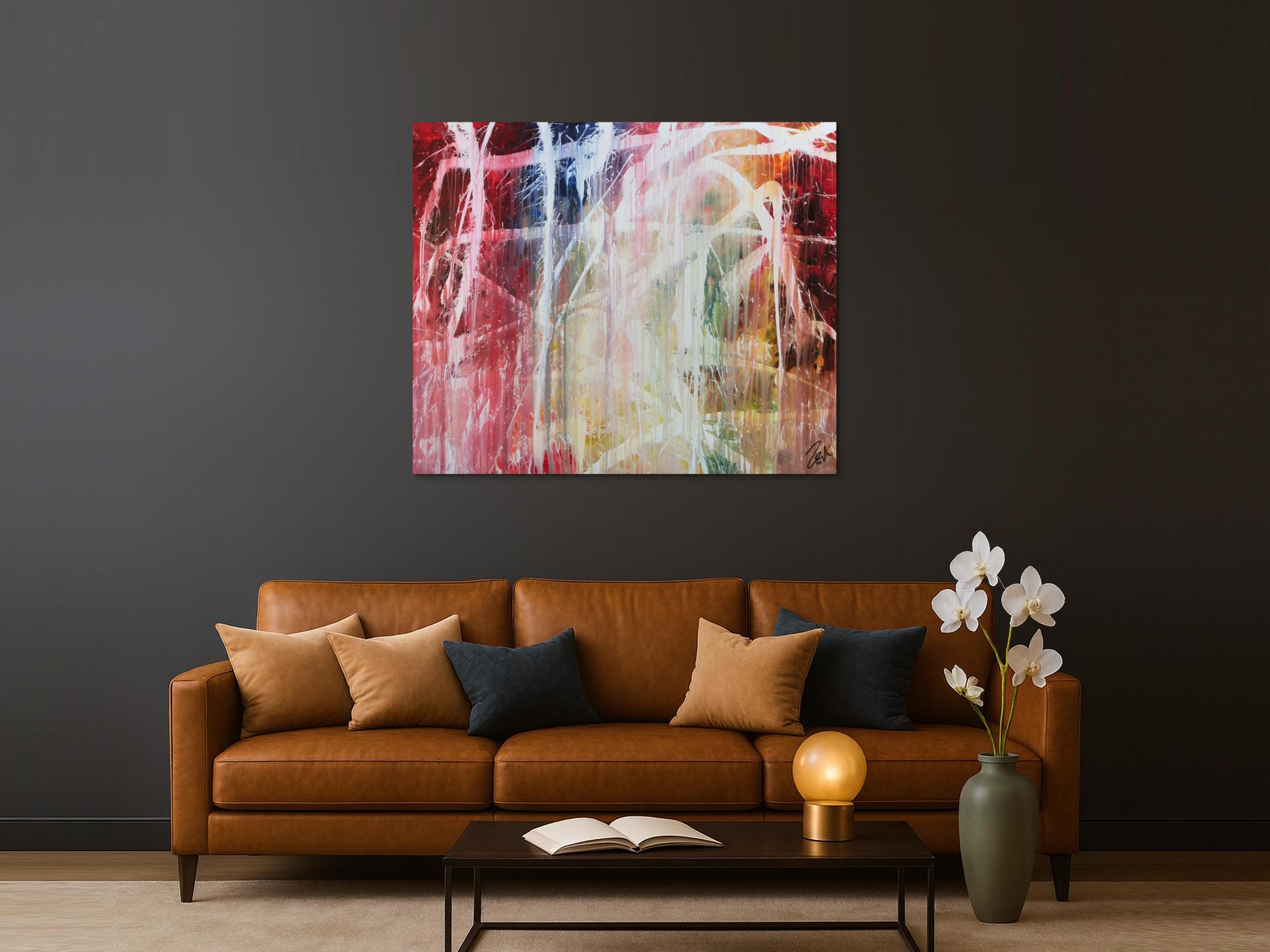 Buntes Acrylbild abstrakt modern mit vielen Farben zeitgenössisch