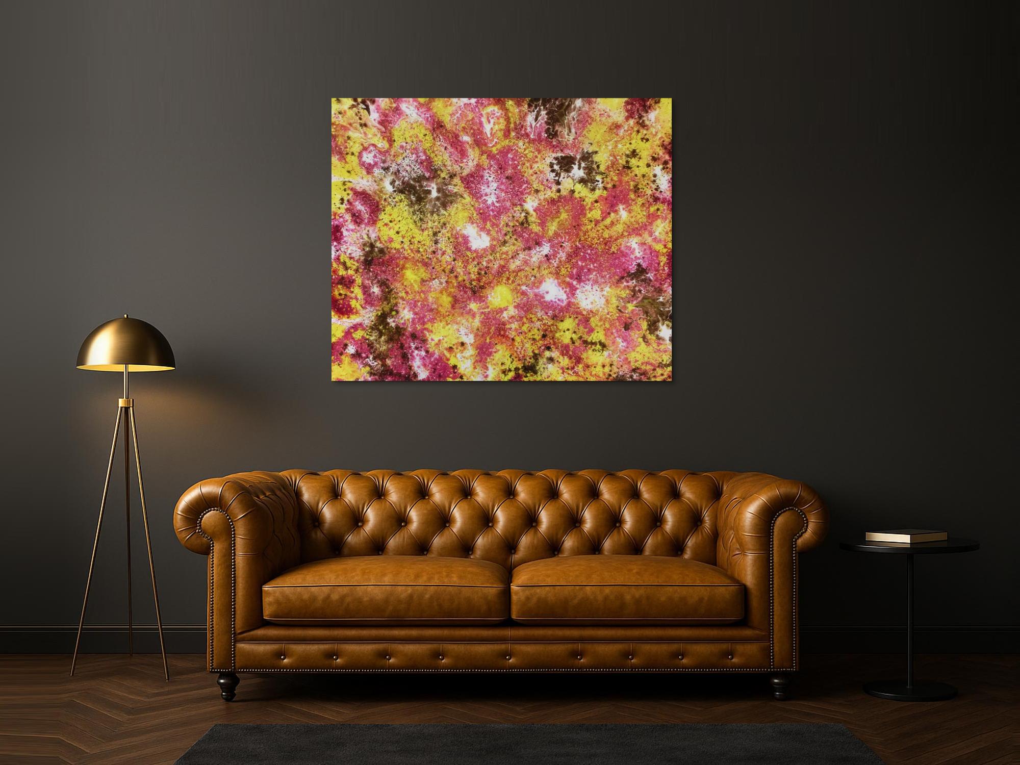 Abstraktes Acrylbild mit spannendem Muster modern und zeitgenössisch