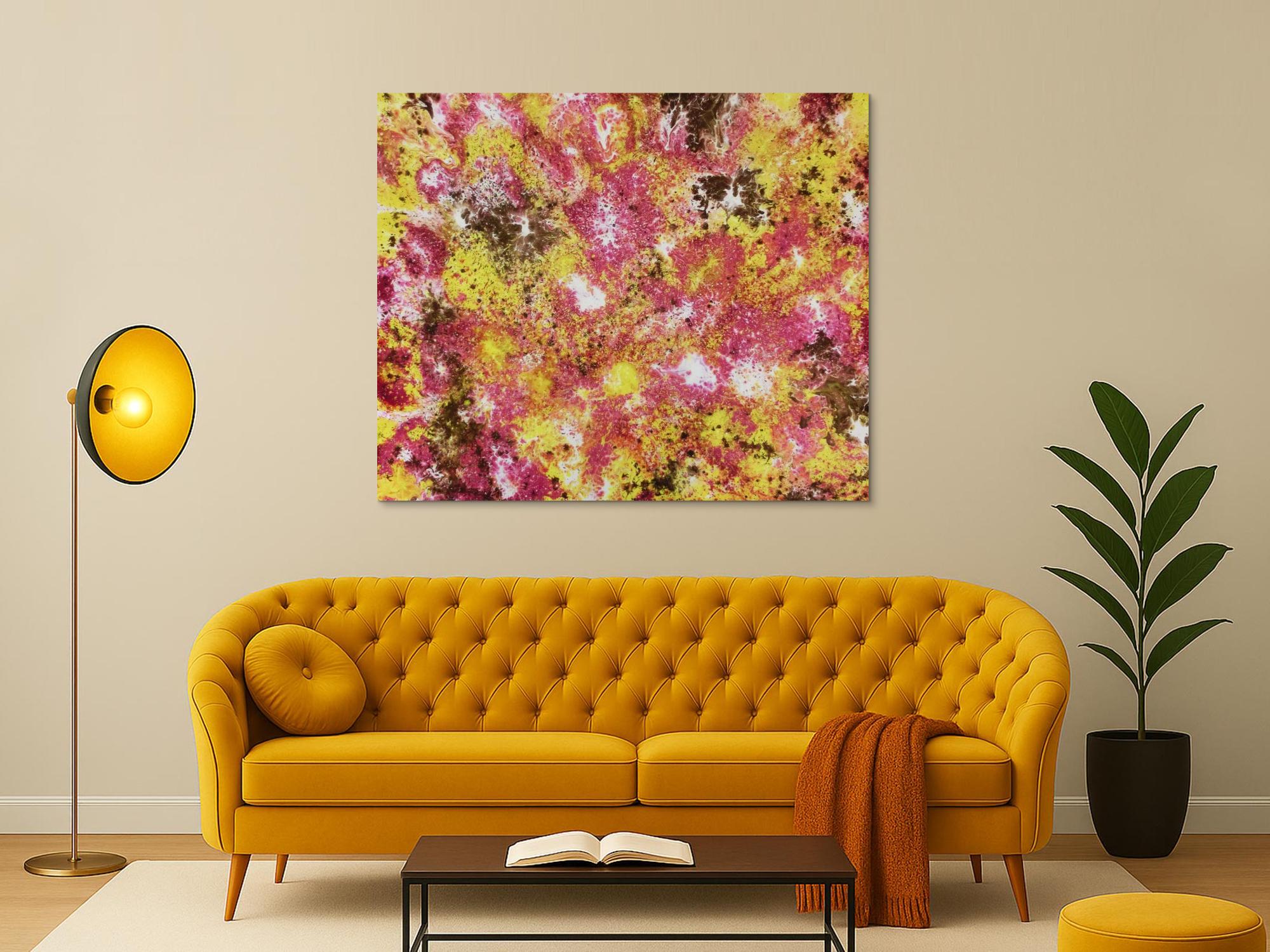 Abstraktes Acrylbild mit spannendem Muster modern und zeitgenössisch