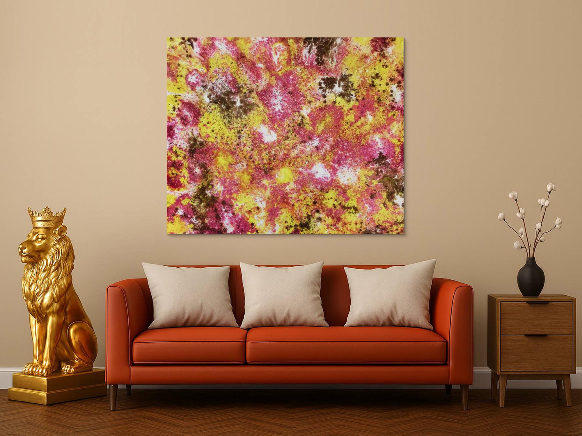 Abstraktes Acrylbild mit spannendem Muster modern und zeitgenössisch