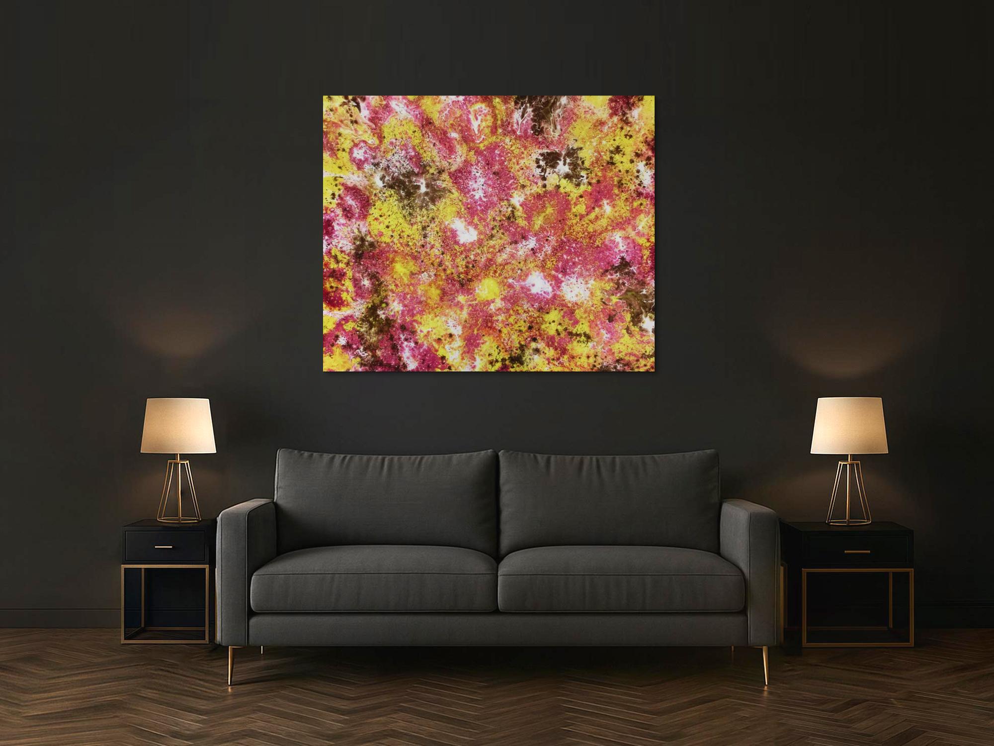 Abstraktes Acrylbild mit spannendem Muster modern und zeitgenössisch