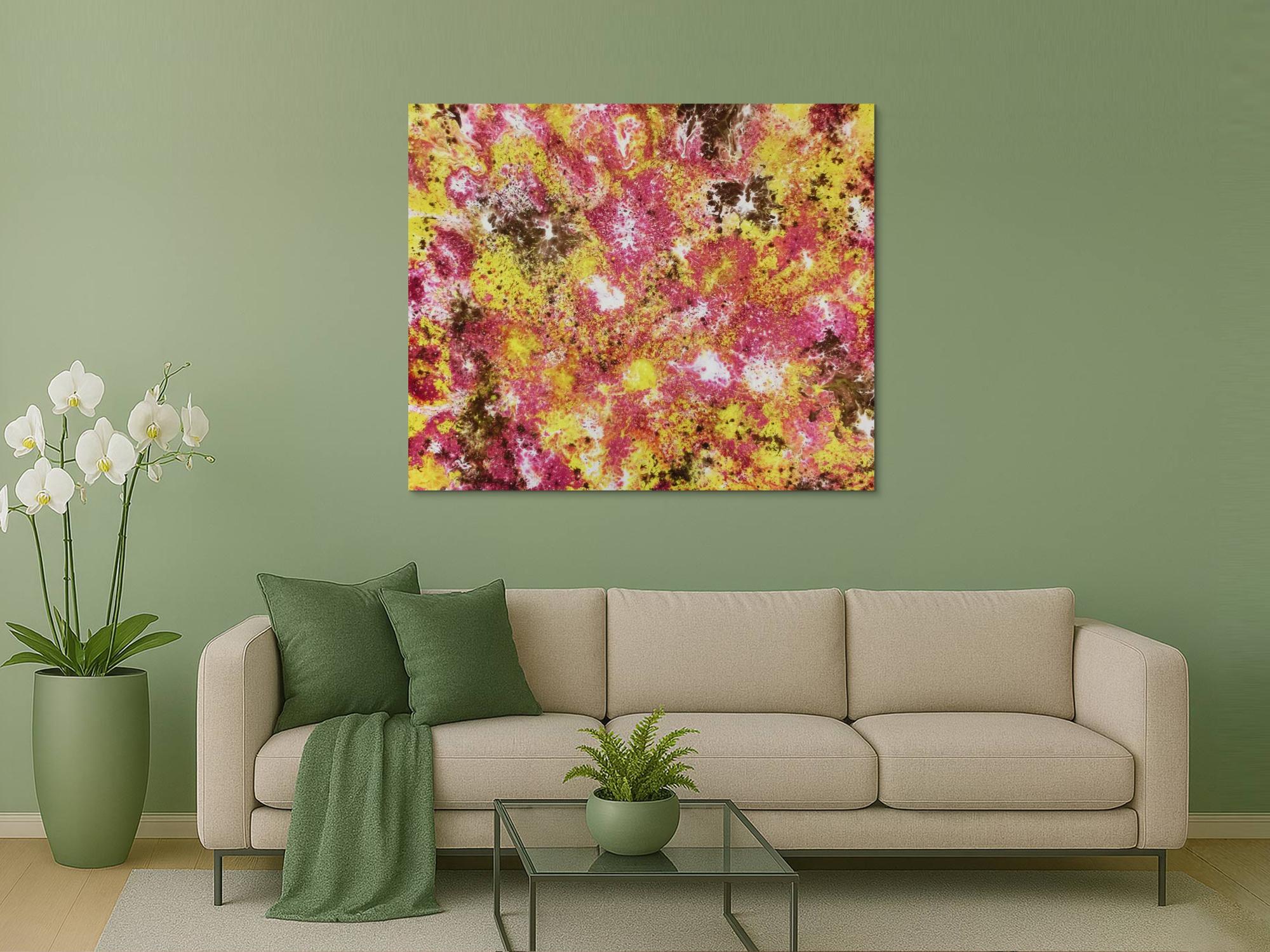 Abstraktes Acrylbild mit spannendem Muster modern und zeitgenössisch