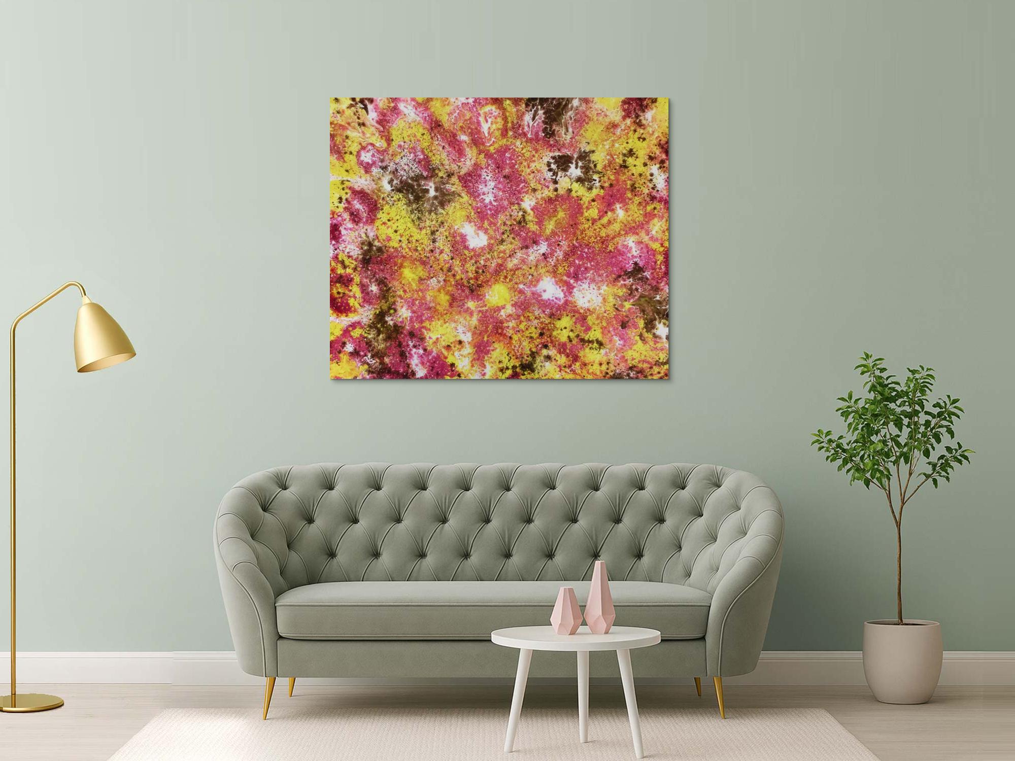 Abstraktes Acrylbild mit spannendem Muster modern und zeitgenössisch