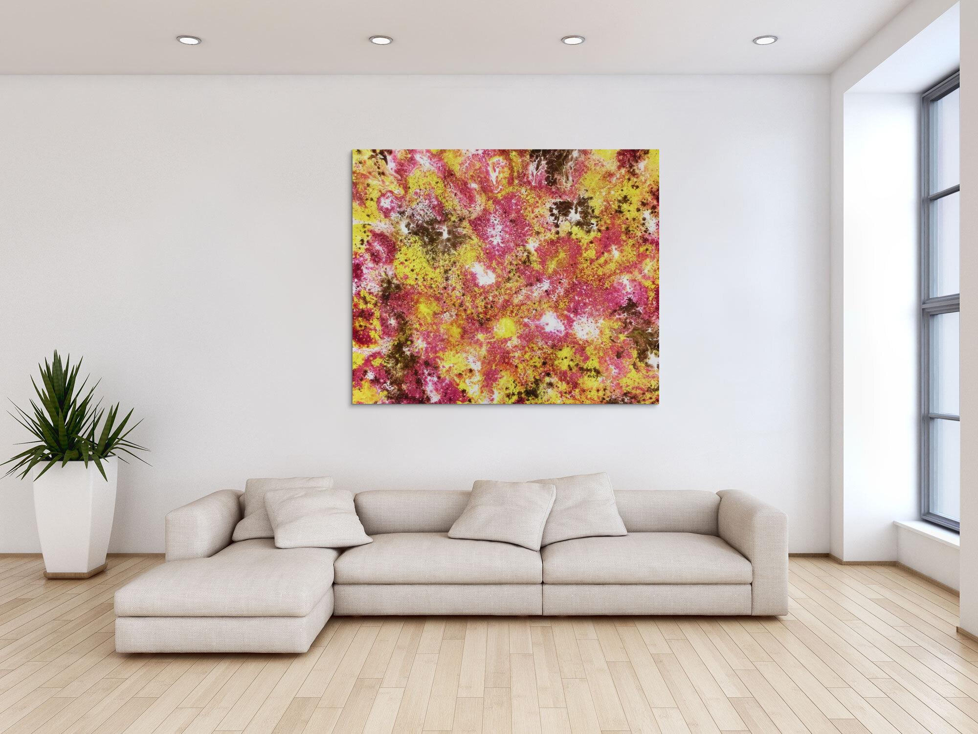 Abstraktes Acrylbild mit spannendem Muster modern und zeitgenössisch