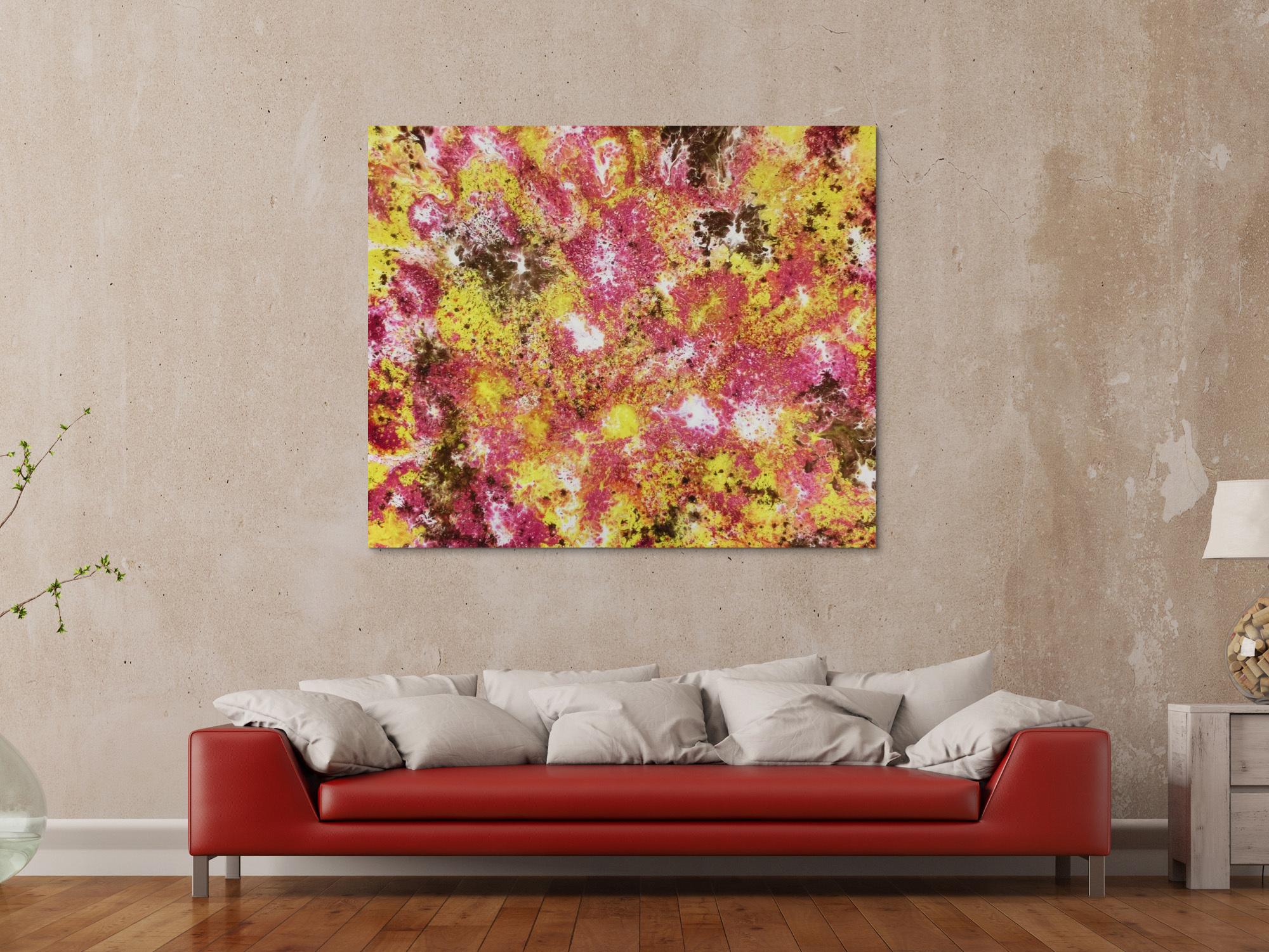 Abstraktes Acrylbild mit spannendem Muster modern und zeitgenössisch