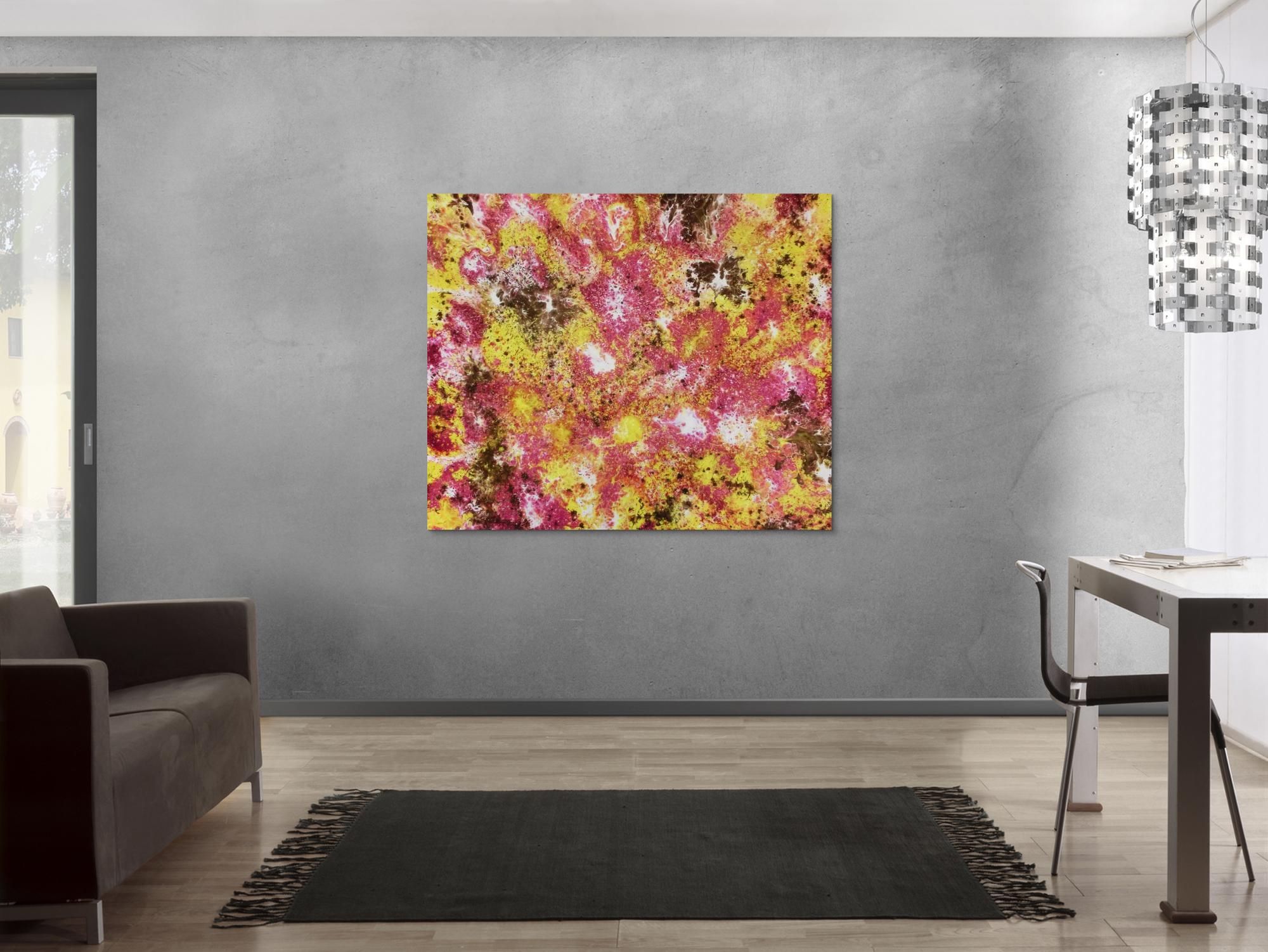 Abstraktes Acrylbild mit spannendem Muster modern und zeitgenössisch