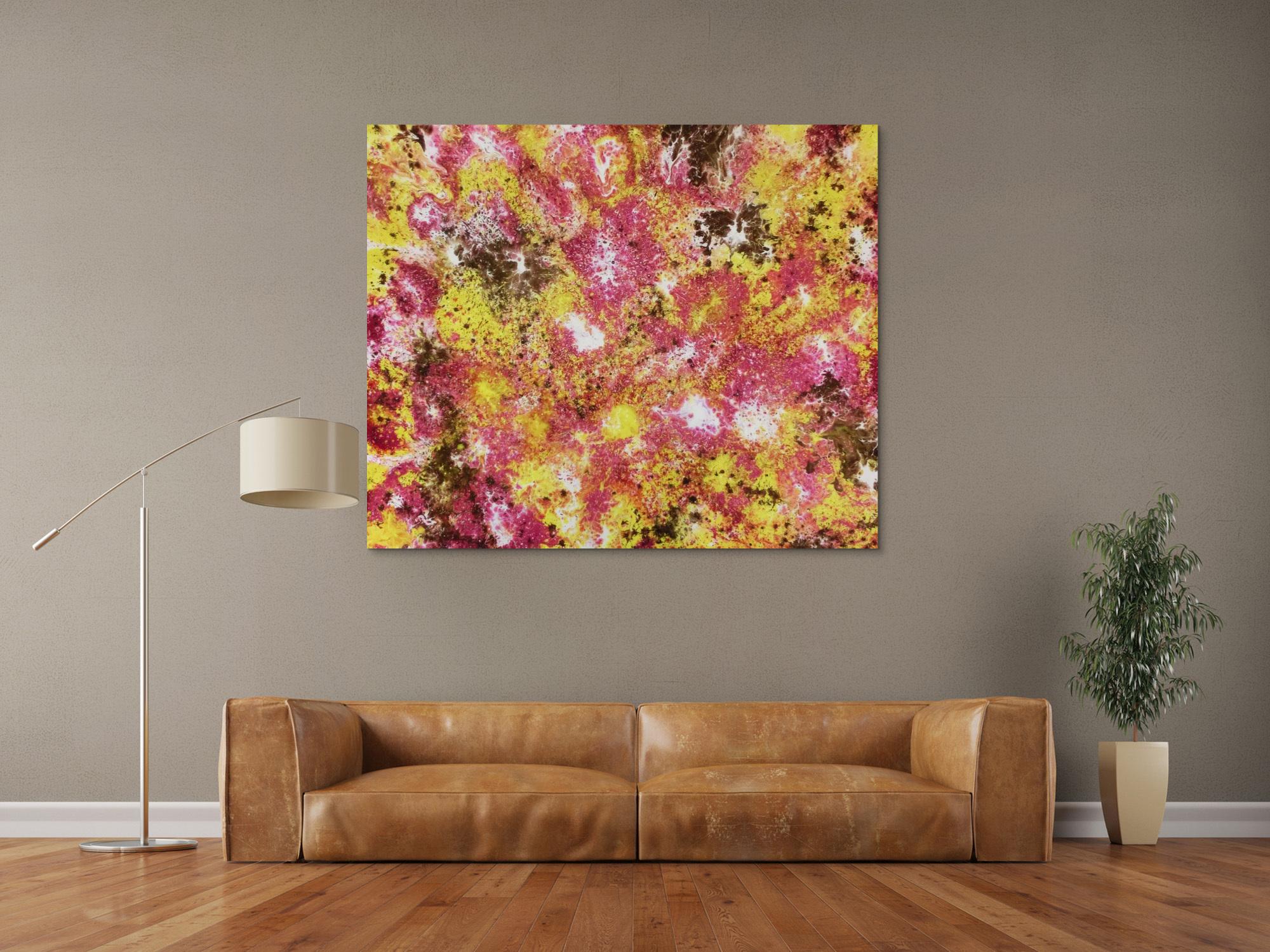 Abstraktes Acrylbild mit spannendem Muster modern und zeitgenössisch