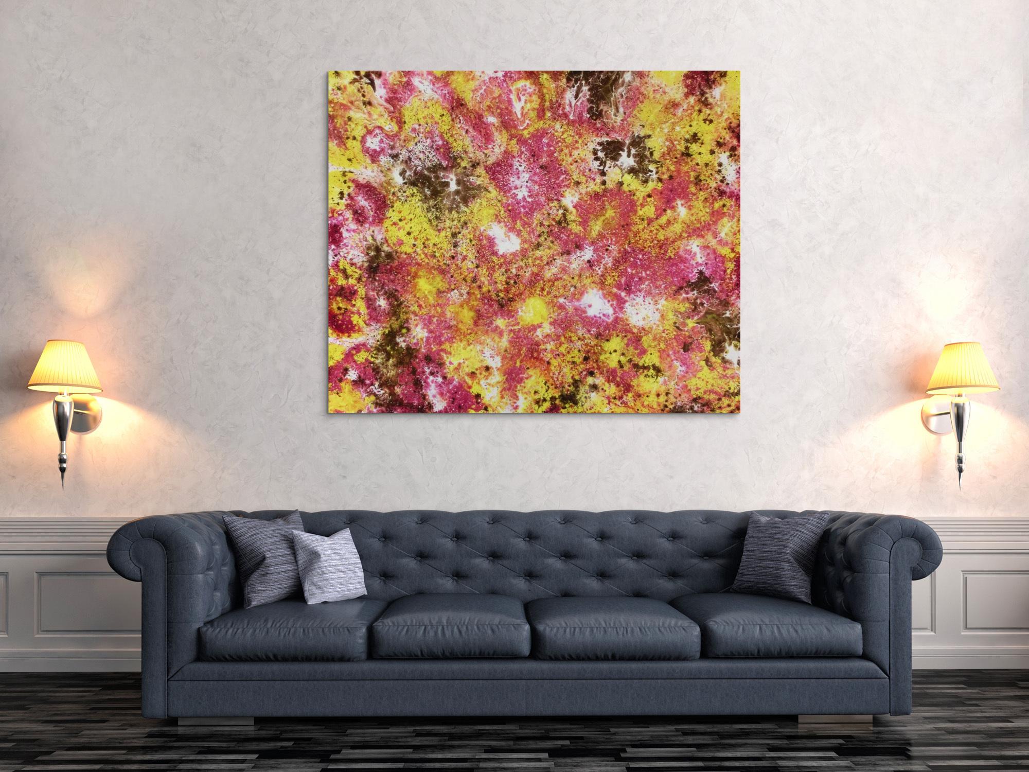 Abstraktes Acrylbild mit spannendem Muster modern und zeitgenössisch