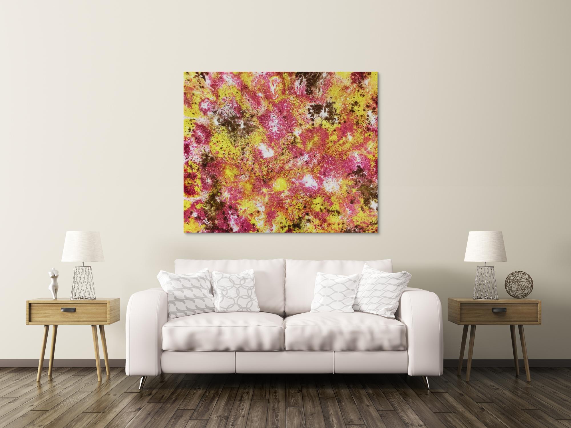 Abstraktes Acrylbild mit spannendem Muster modern und zeitgenössisch