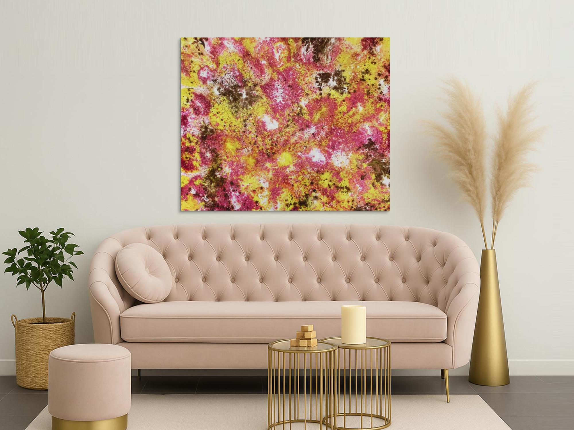 Abstraktes Acrylbild mit spannendem Muster modern und zeitgenössisch