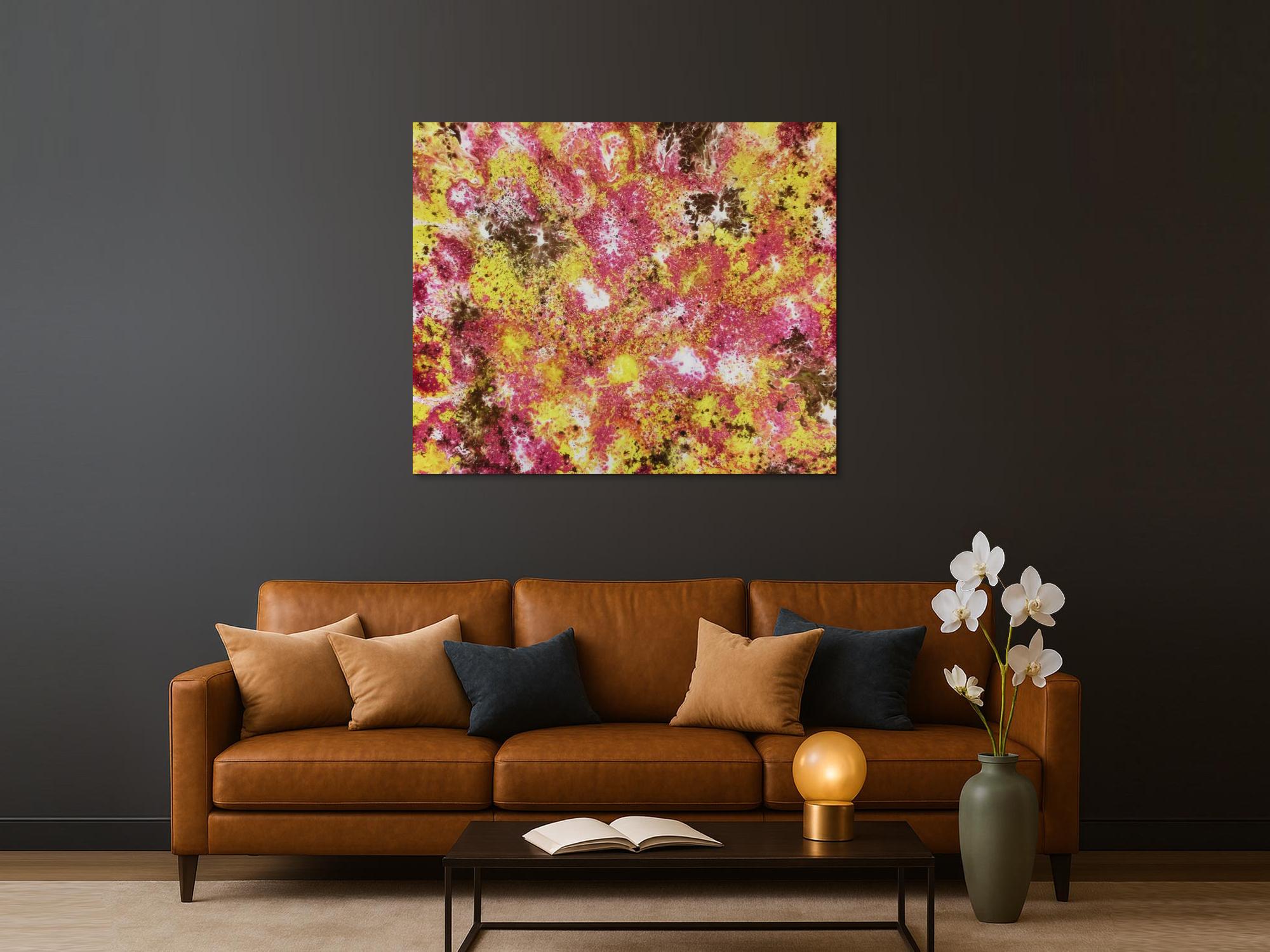 Abstraktes Acrylbild mit spannendem Muster modern und zeitgenössisch