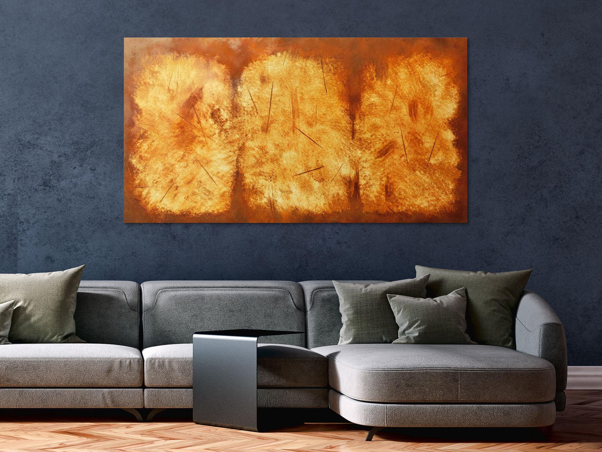 Modernes Gemälde aus echtem Rost