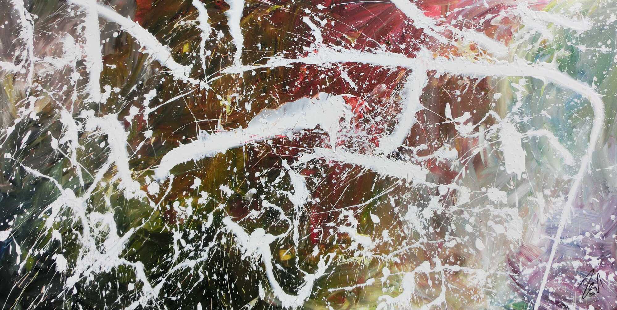 Modernes Acrylbild Action Painting abstraktes Gemälde