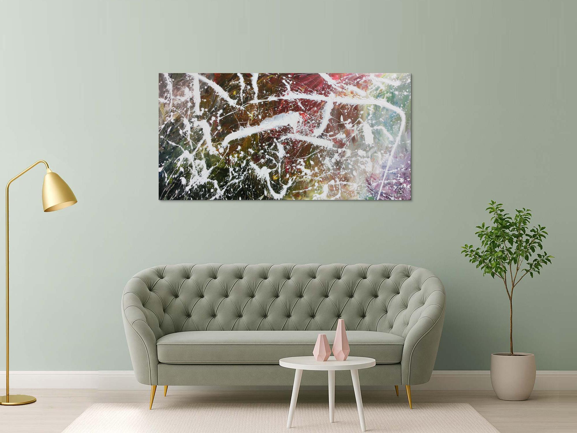 Modernes Acrylbild Action Painting abstraktes Gemälde