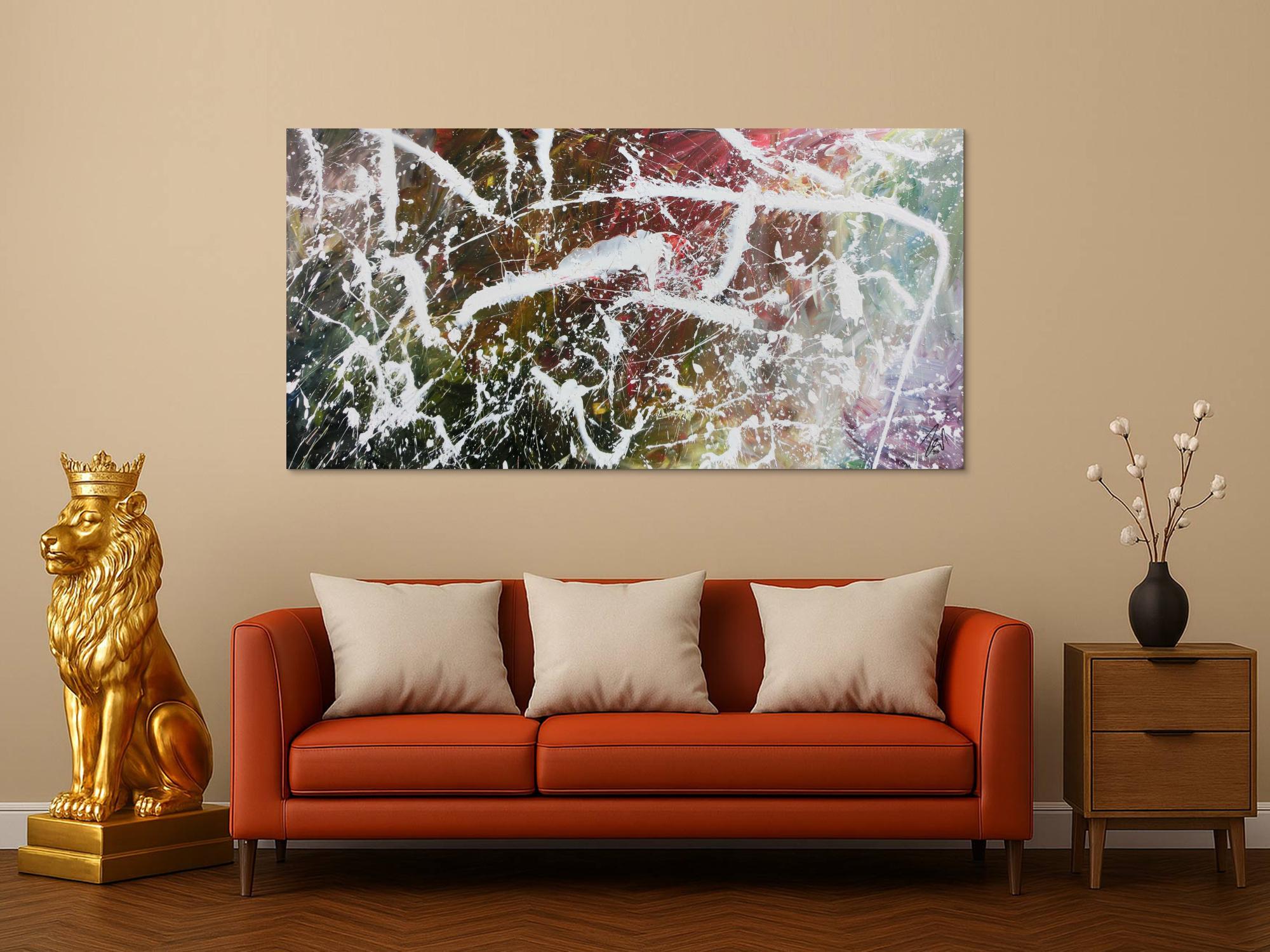 Modernes Acrylbild Action Painting abstraktes Gemälde