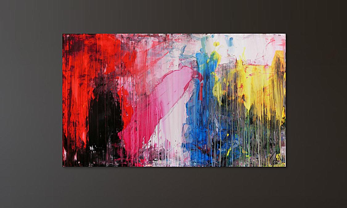 Abstraktes Kunstwerk in Rot und Orange