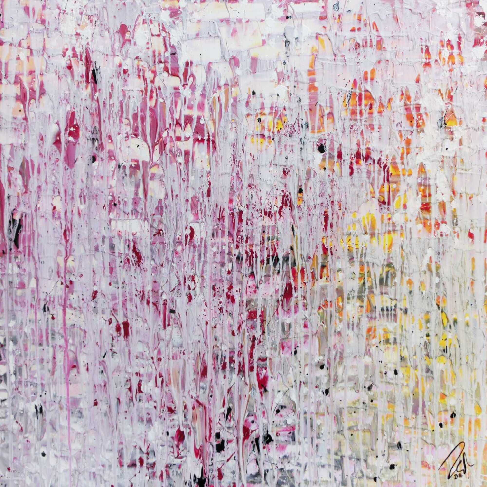 Helles abstraktes Acrylbild modernes Gemälde mit viel weiß