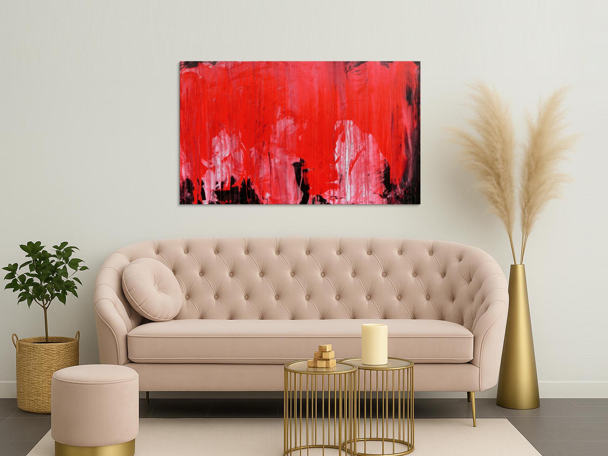 Modernes Gemälde abstrakte viel rot und schwarz zeitgenössisch schlicht