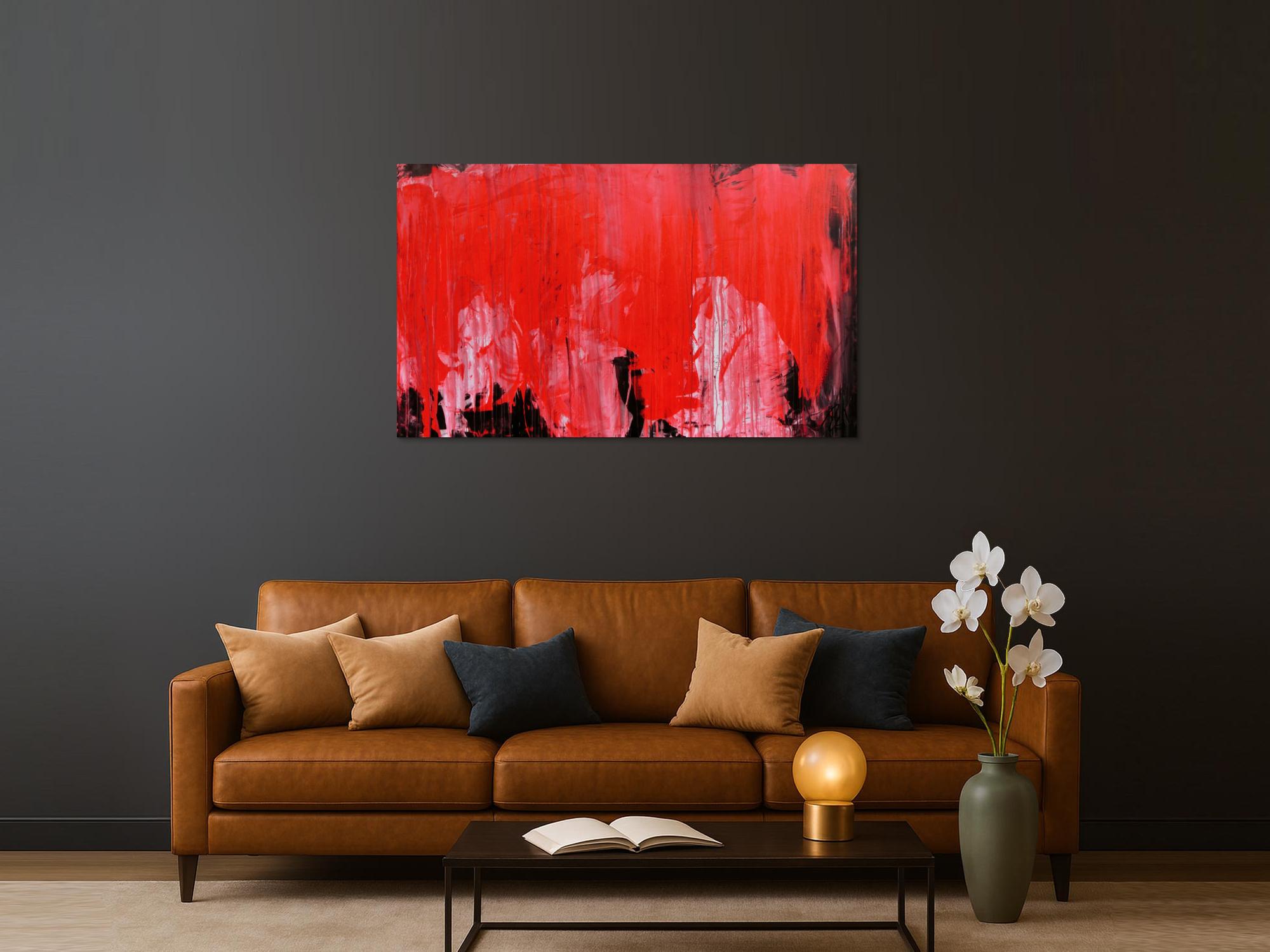 Modernes Gemälde abstrakte viel rot und schwarz zeitgenössisch schlicht