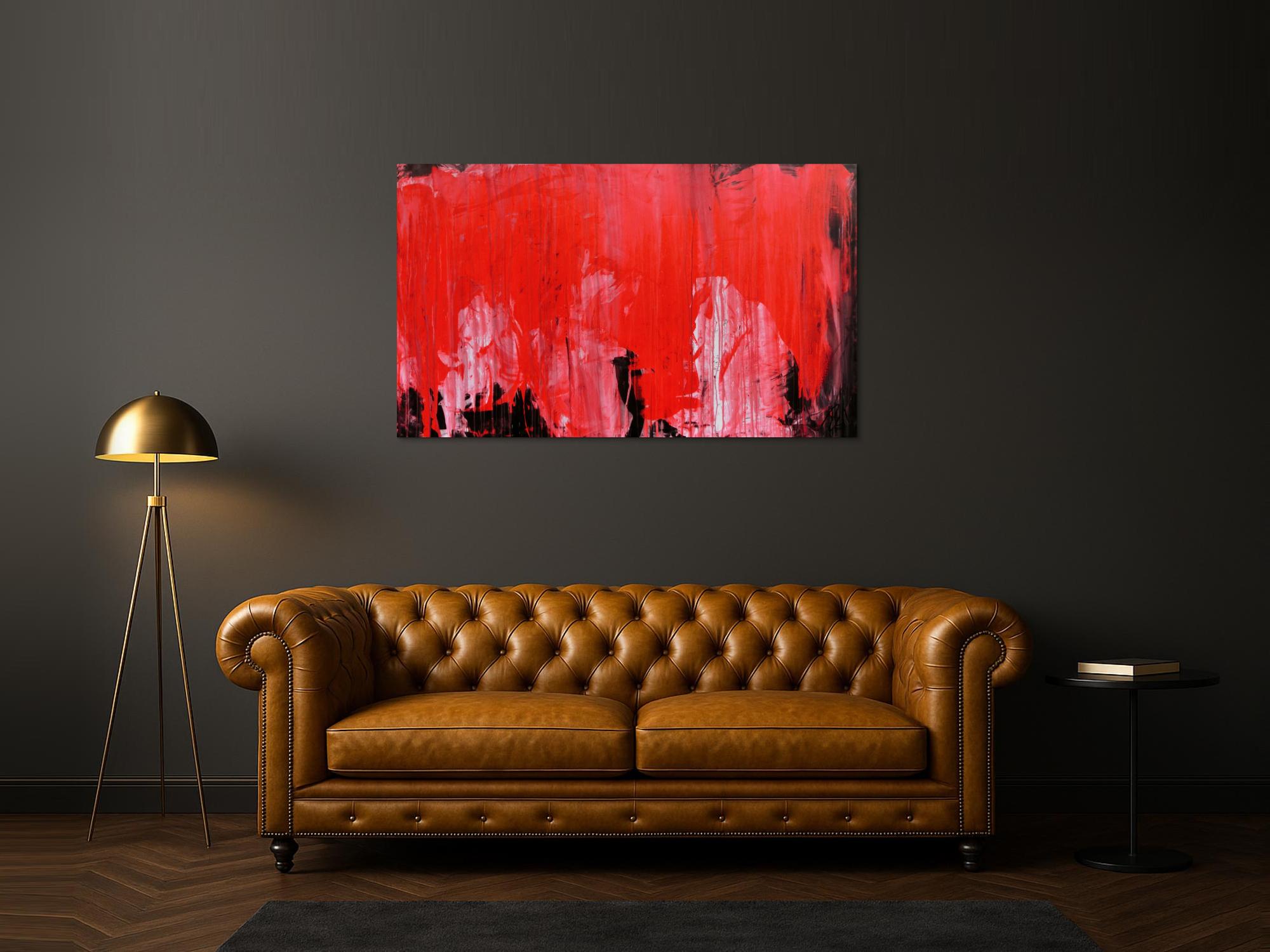 Modernes Gemälde abstrakte viel rot und schwarz zeitgenössisch schlicht