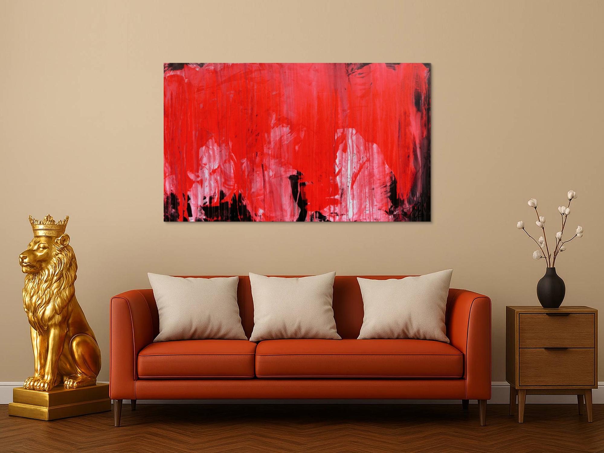 Modernes Gemälde abstrakte viel rot und schwarz zeitgenössisch schlicht