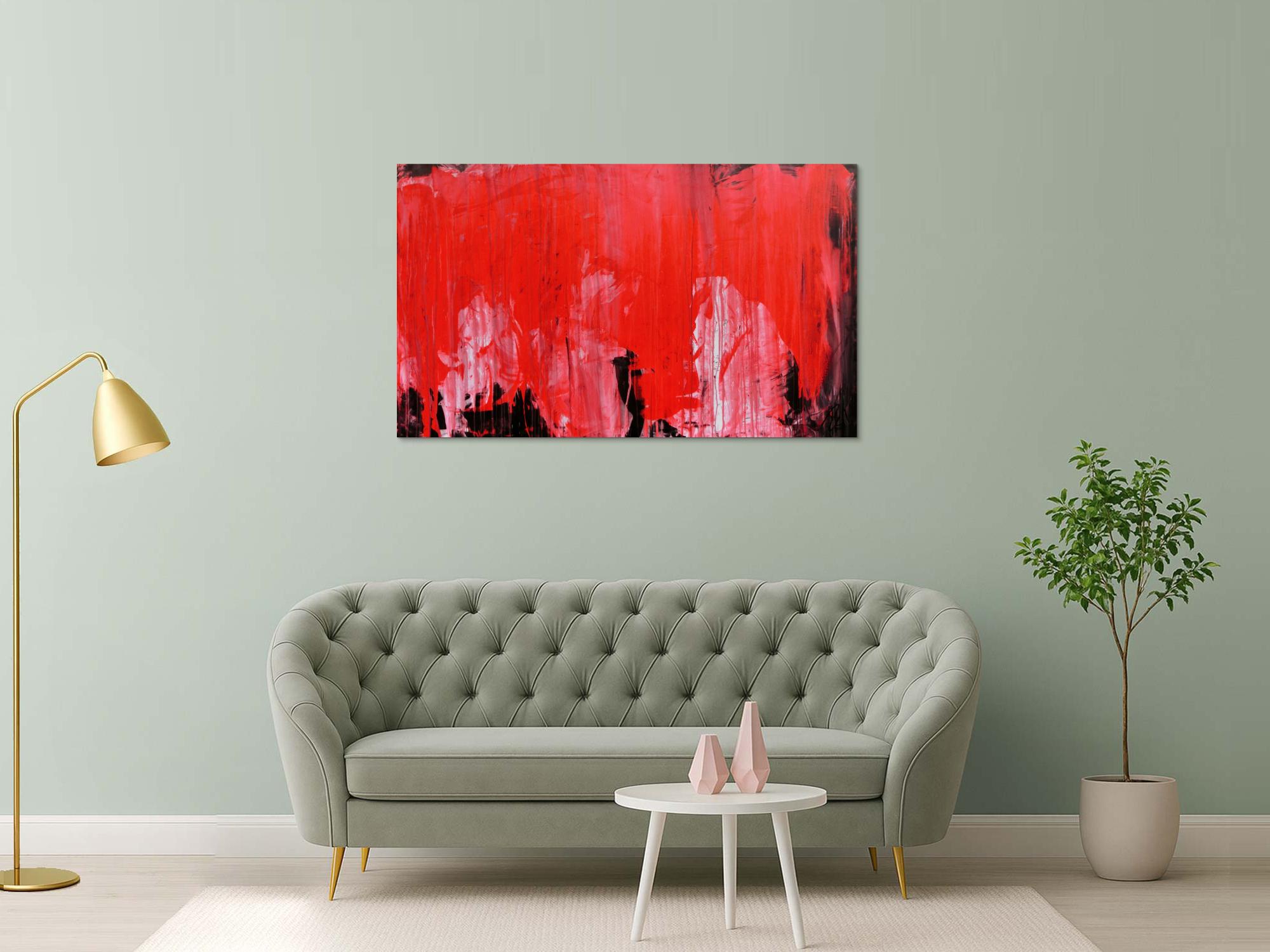 Modernes Gemälde abstrakte viel rot und schwarz zeitgenössisch schlicht