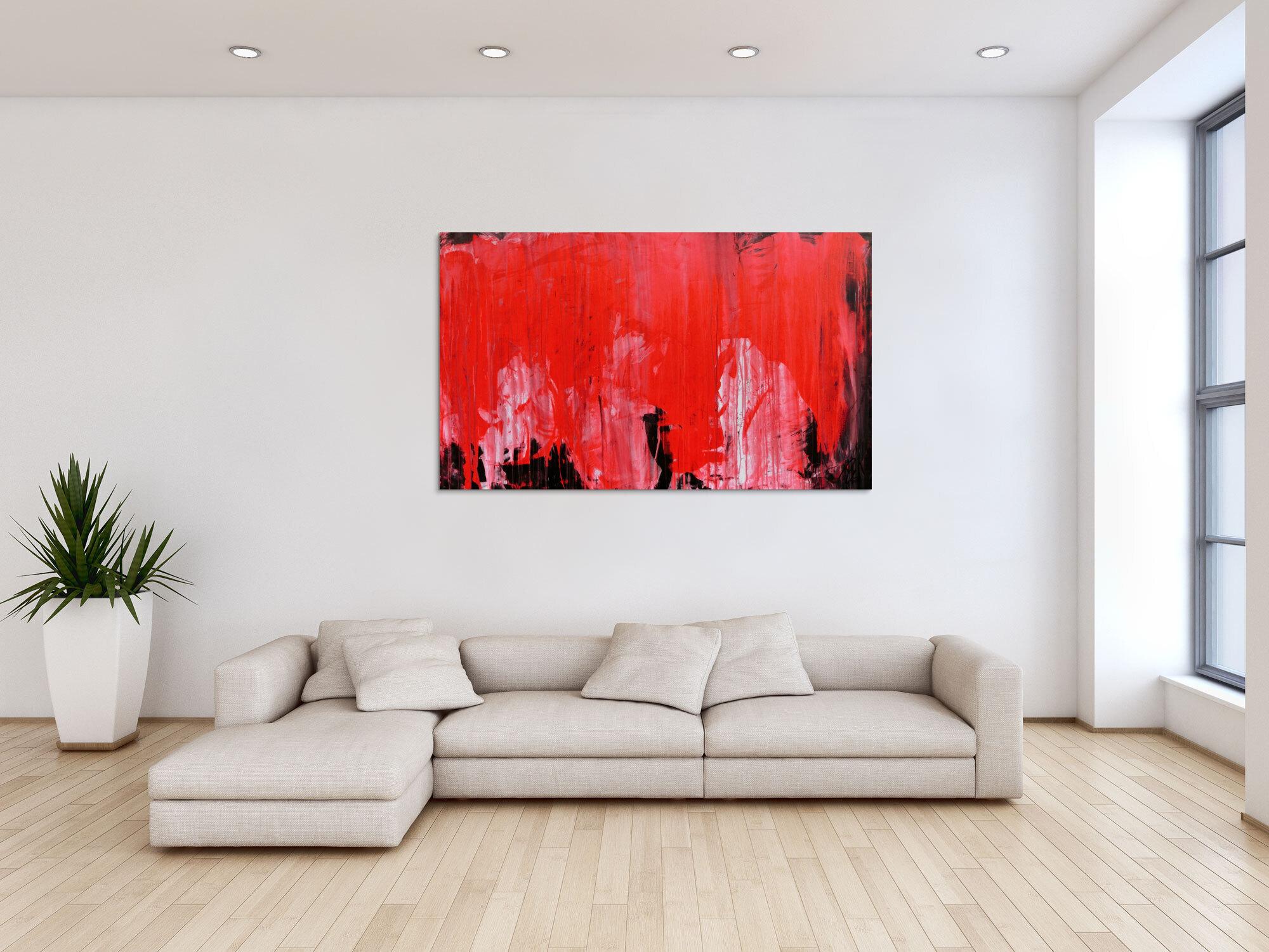 Modernes Gemälde abstrakte viel rot und schwarz zeitgenössisch schlicht