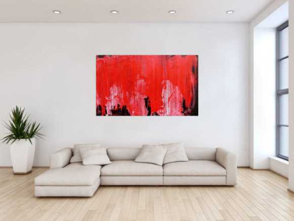 Modernes Gemälde abstrakte viel rot und schwarz zeitgenössisch schlicht