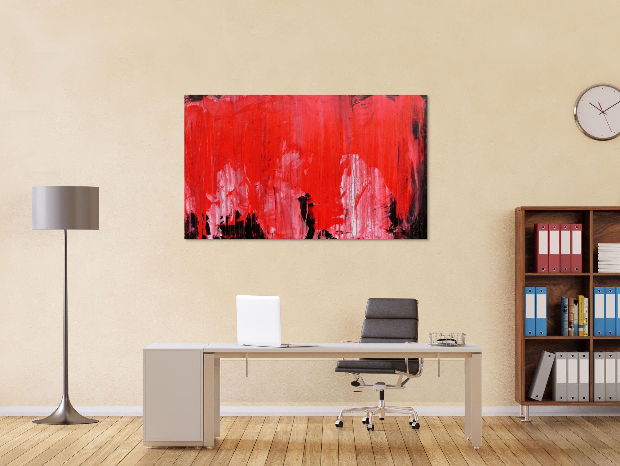 Modernes Gemälde abstrakte viel rot und schwarz zeitgenössisch schlicht