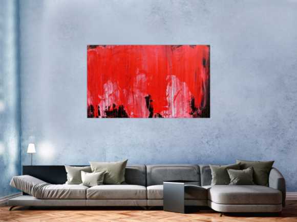 Modernes Gemälde abstrakte viel rot und schwarz zeitgenössisch schlicht
