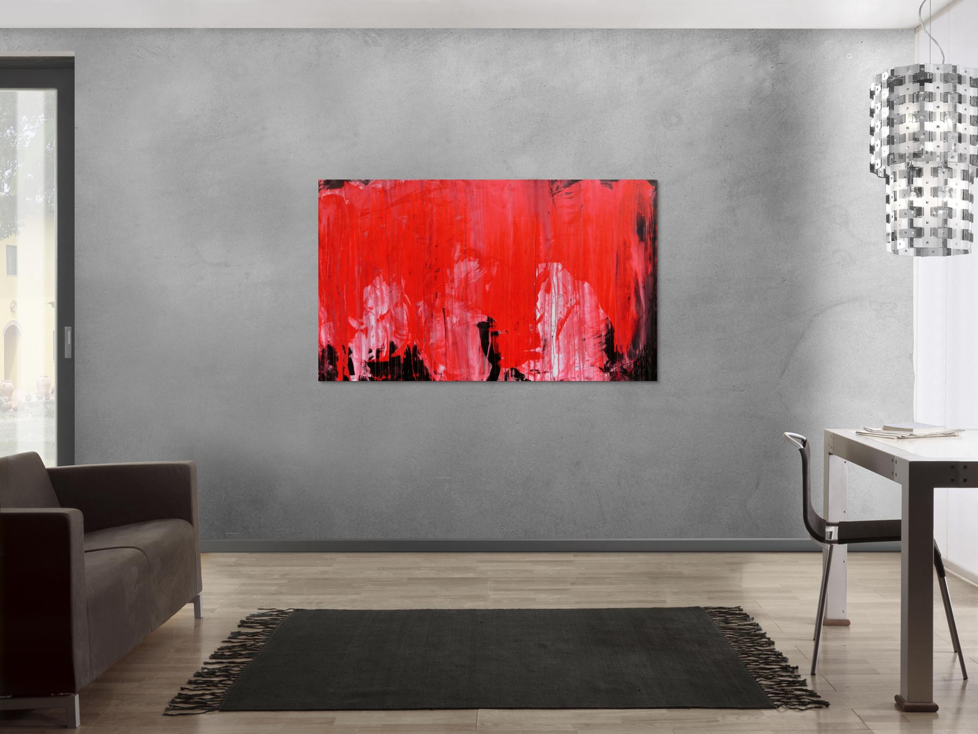 Modernes Gemälde abstrakte viel rot und schwarz zeitgenössisch schlicht