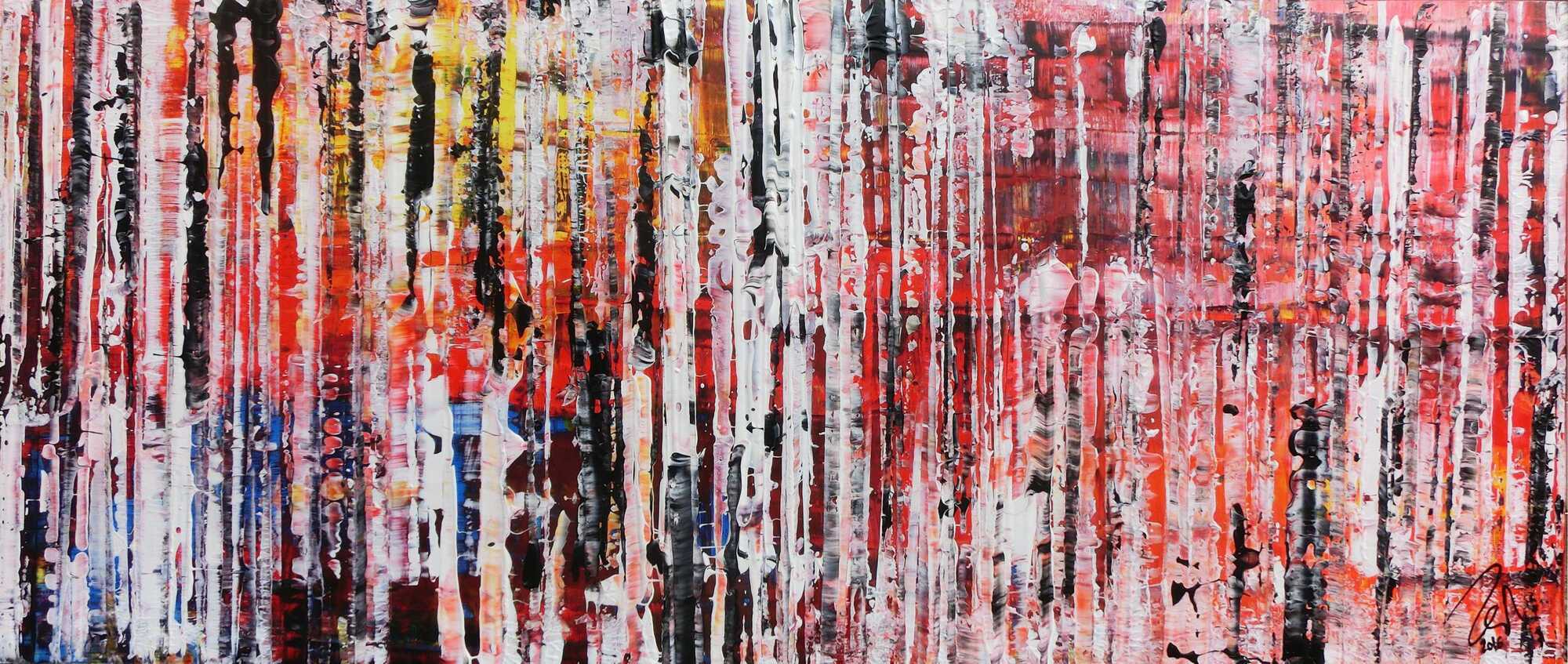 Abstraktes Acrylbild Spachteltechnik modern bunt zeitgenössisch