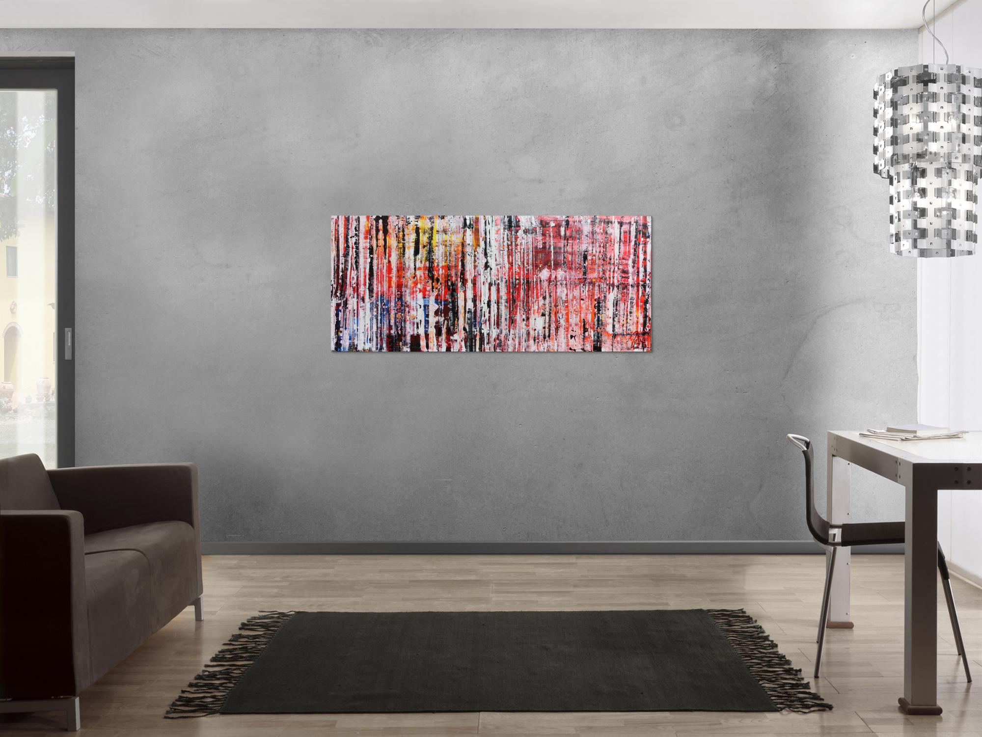 Abstraktes Acrylbild Spachteltechnik modern bunt zeitgenössisch