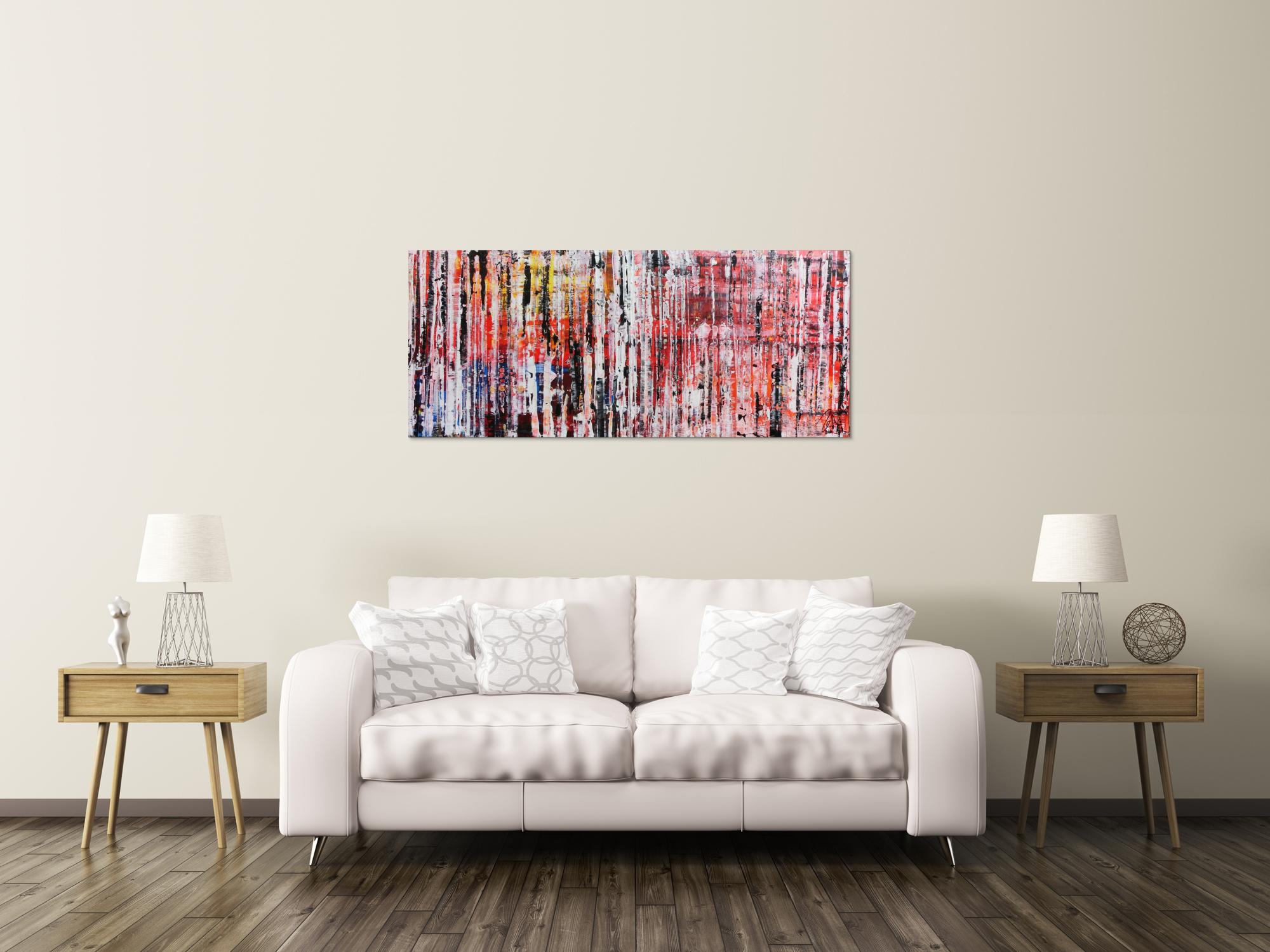 Abstraktes Acrylbild Spachteltechnik modern bunt zeitgenössisch