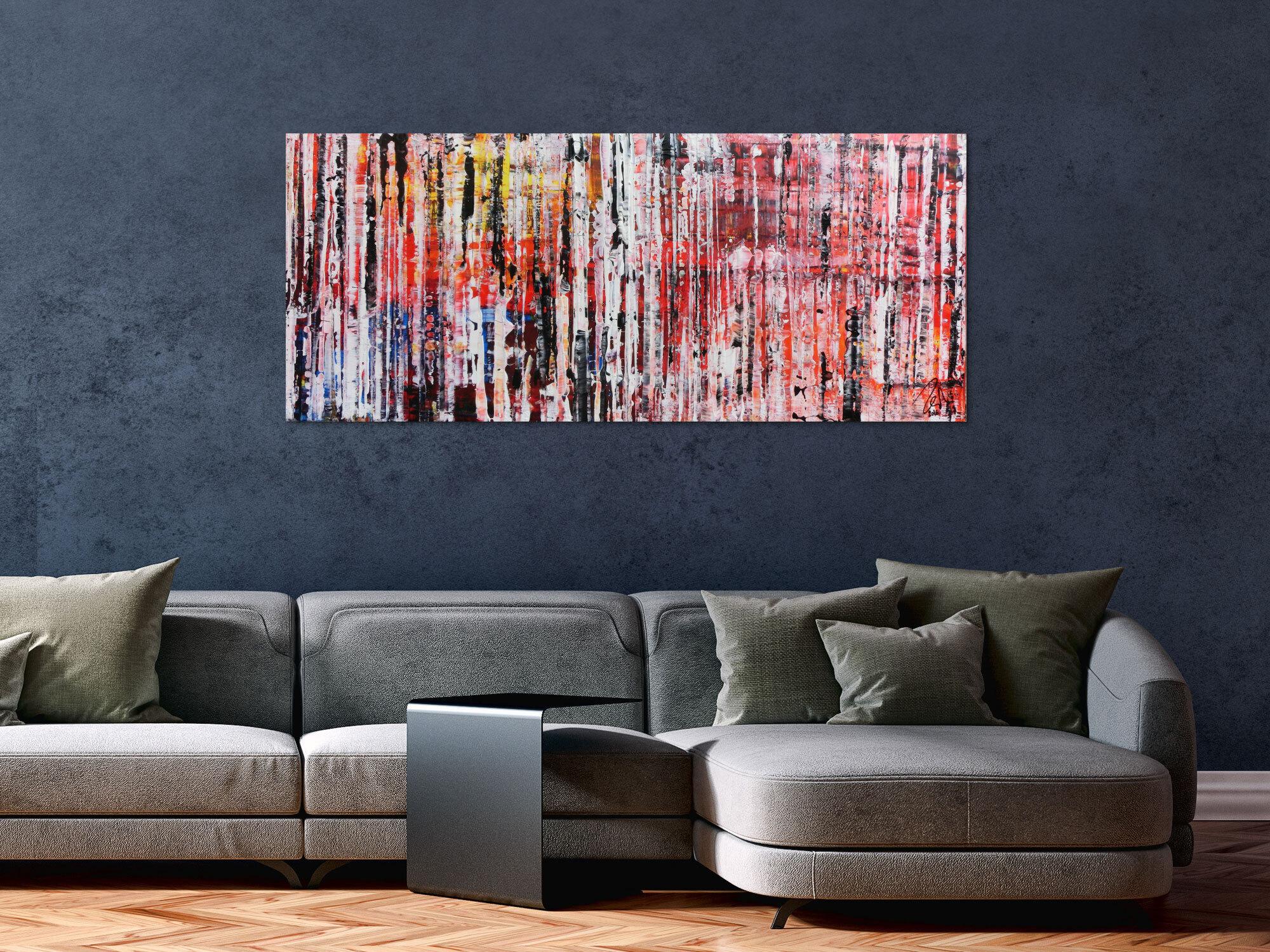 Abstraktes Acrylbild Spachteltechnik modern bunt zeitgenössisch